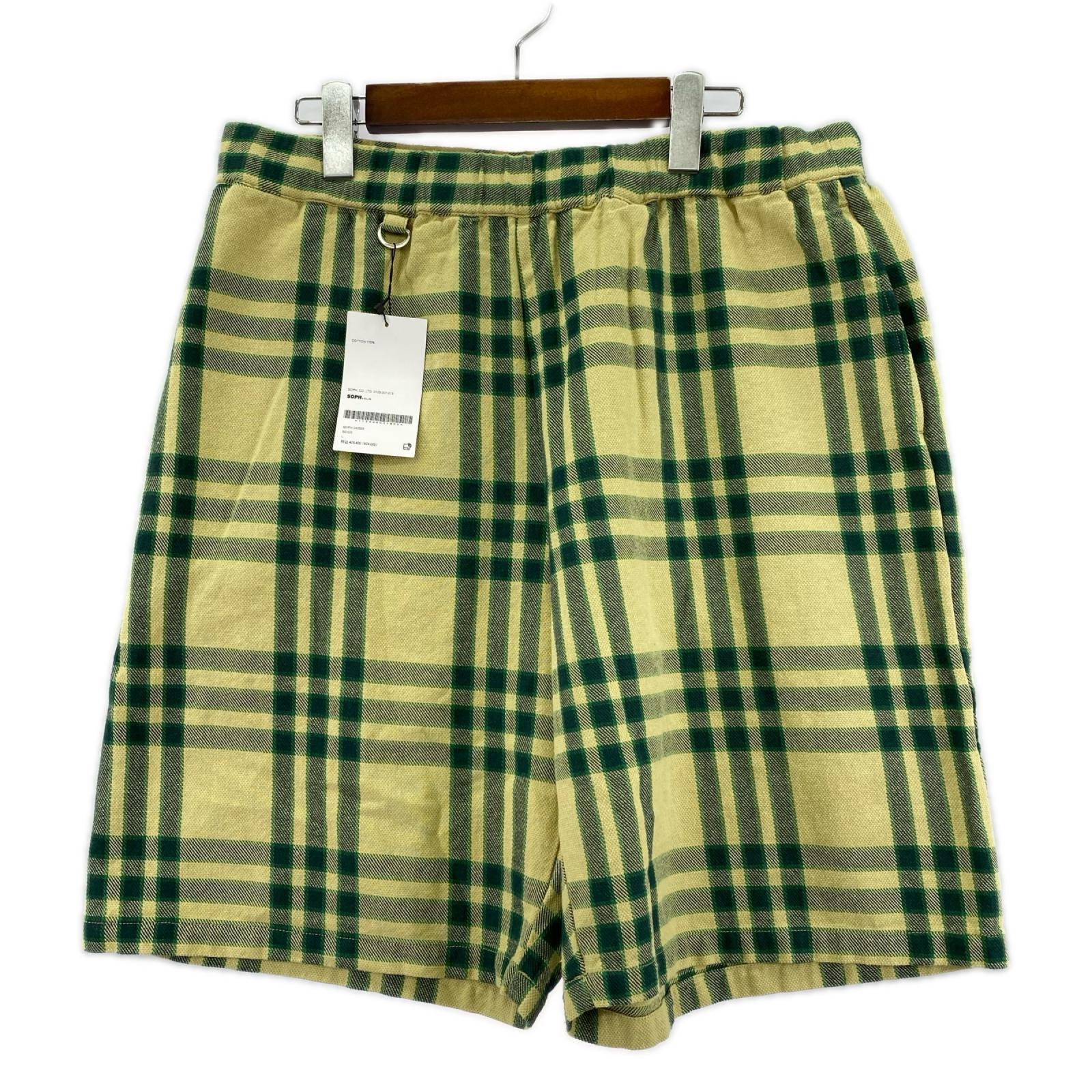 ショートパンツ SOPHNET.EASY SHORT ﾁｪｯｸｼｮｰﾂ ﾍﾞｰｼｭ×ｸﾞﾘｰﾝ SOPH-240003 (L) L グリーン