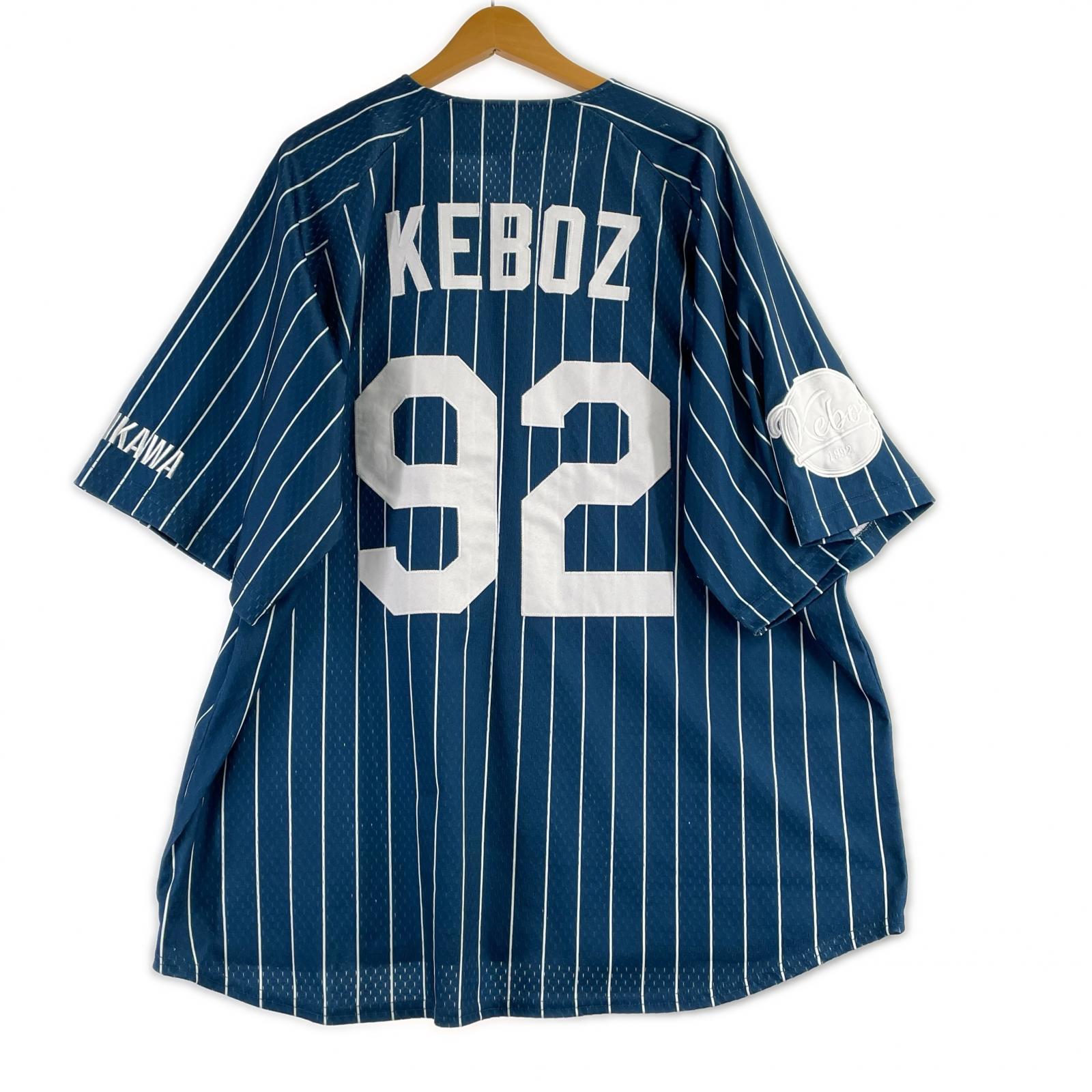 半袖シャツ Keboz×Majestic ベースボールシャツ XL ブルー ブルー