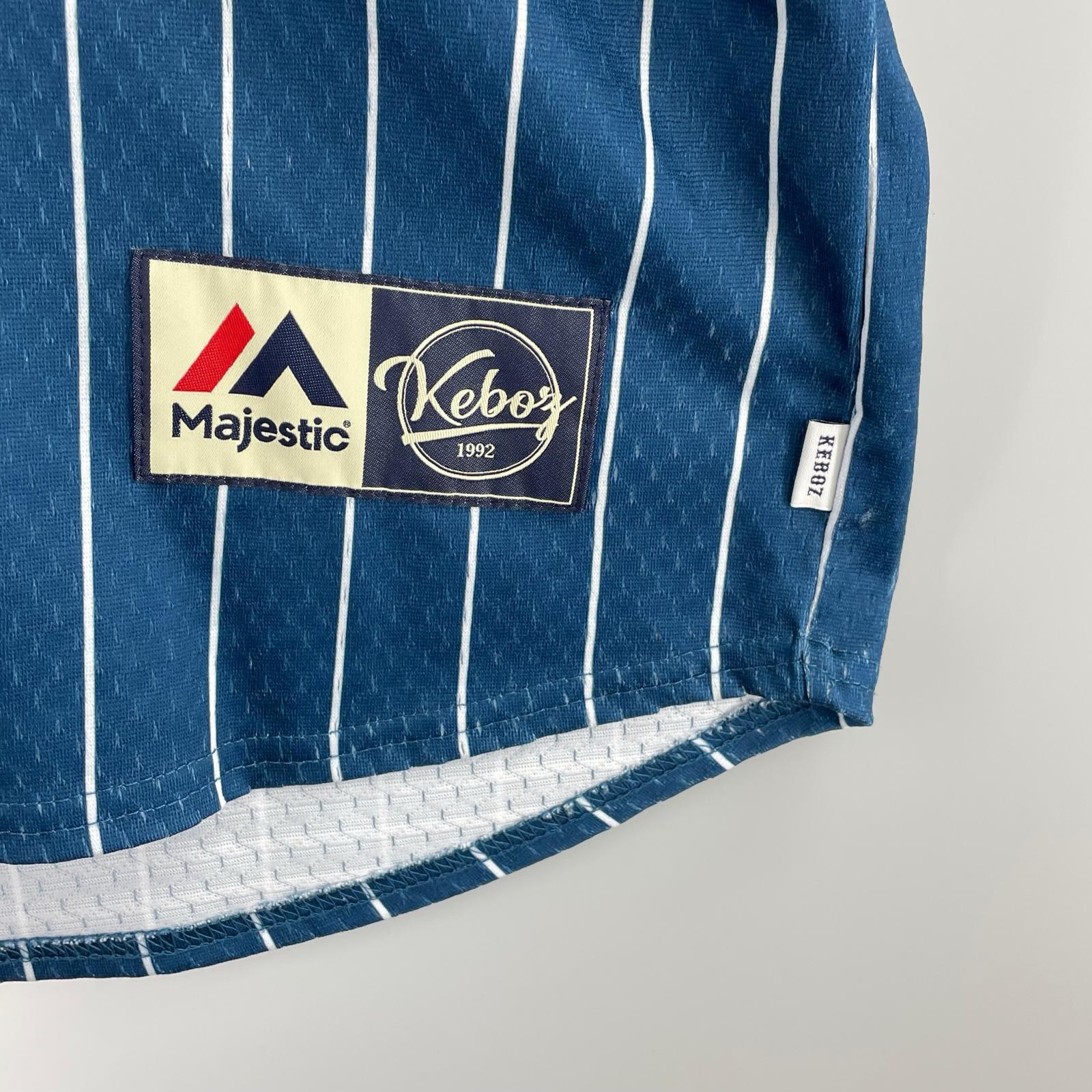 半袖シャツ Keboz×Majestic ベースボールシャツ XL ブルー ブルー