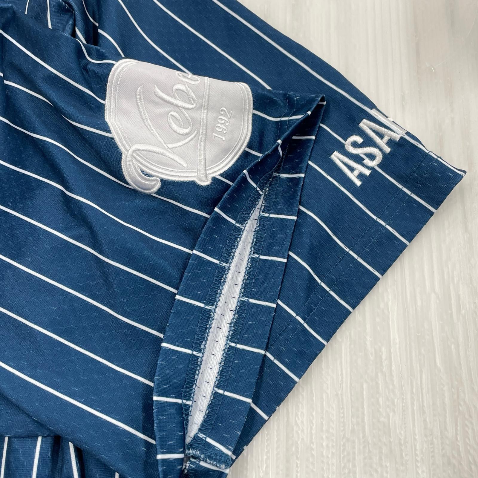 半袖シャツ Keboz×Majestic ベースボールシャツ XL ブルー ブルー