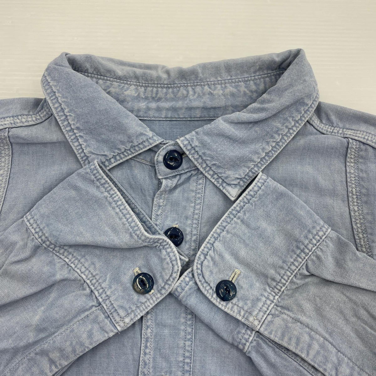 長袖シャツ Chambray Mojito Man Damaged Work Shirts M