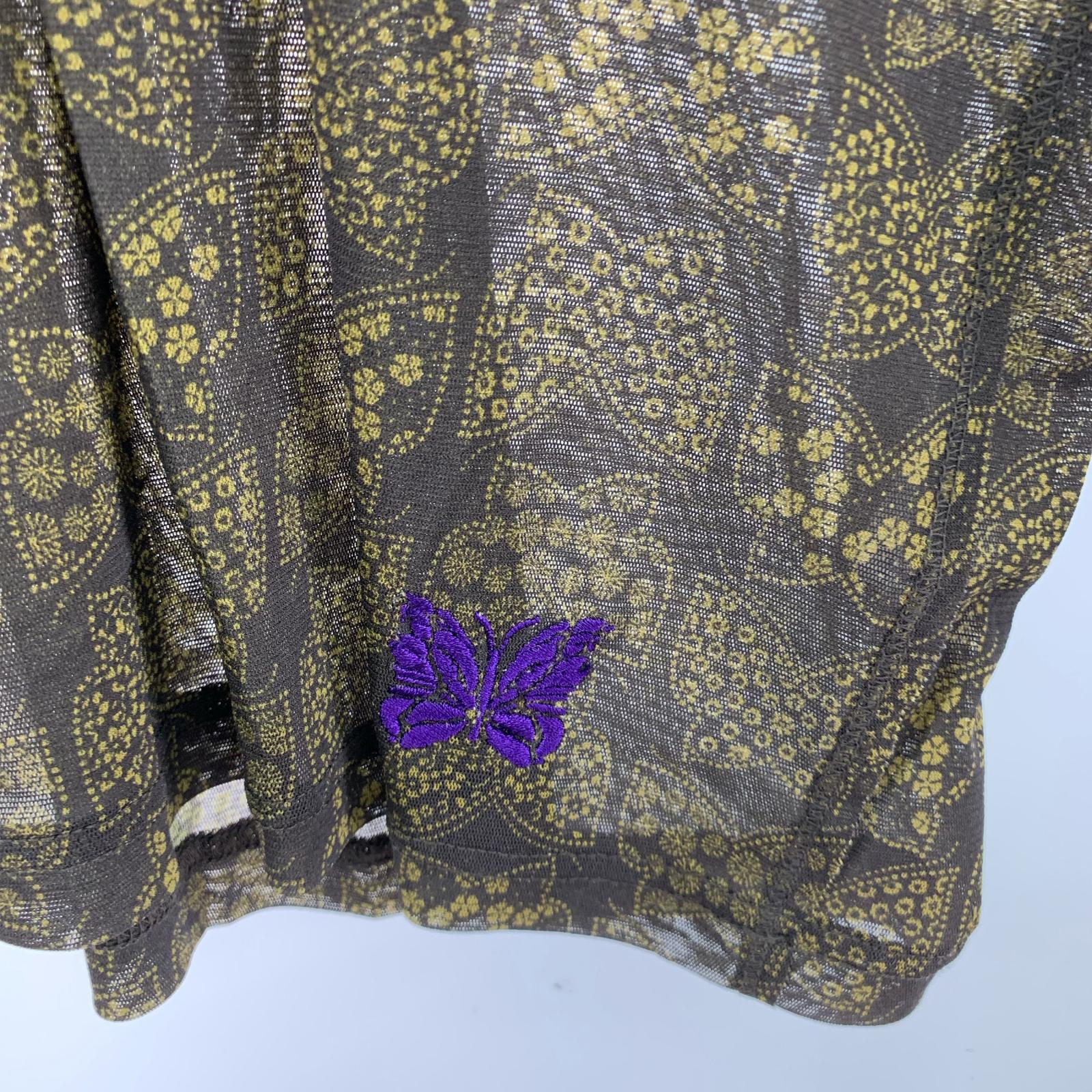 長袖Ｔシャツ Needles L/S U Neck Tee/Poly Mesh IN403 (M) M ブラック