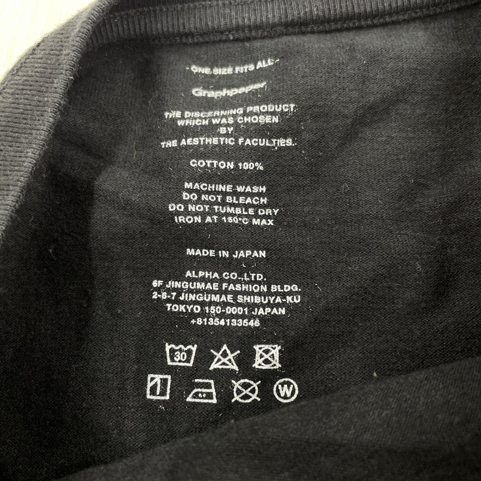 長袖Ｔシャツ graphpaper L/S Oversized Pocket ロンTee O/S ブラック フリー ブラック