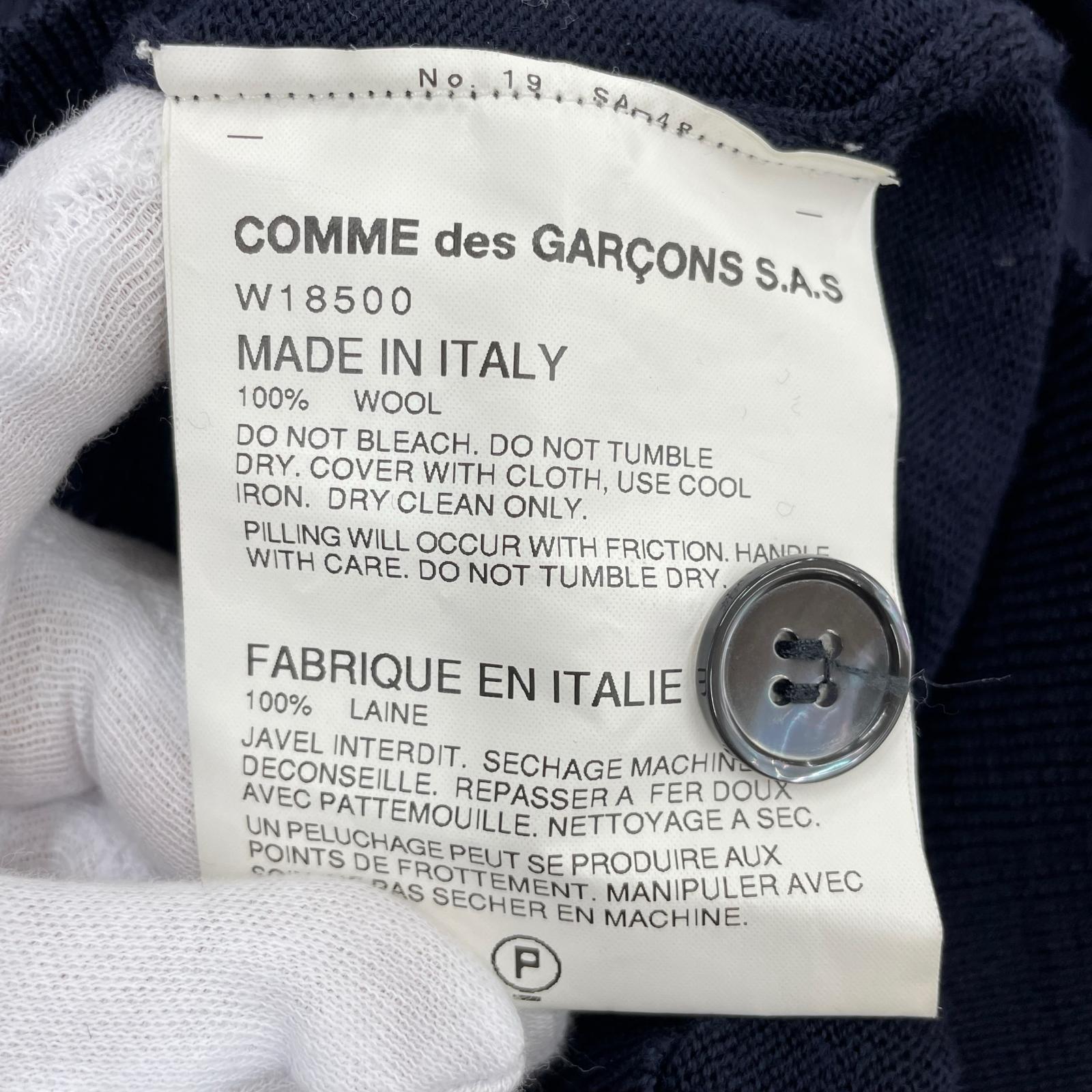 カーディガン SHIRT イタリア製 ウールカーディガン 紺 (S) S
