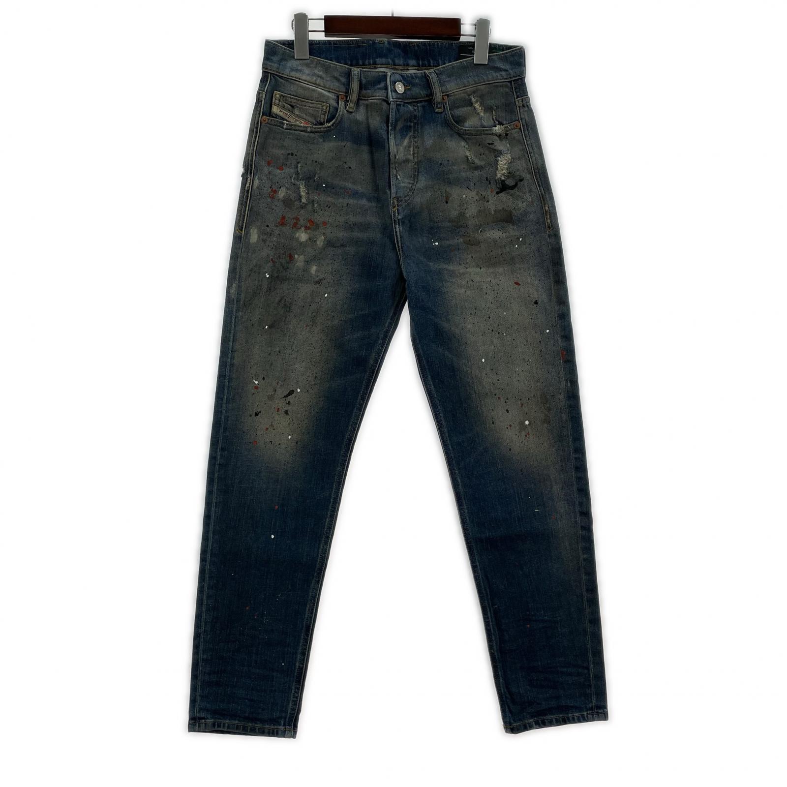 デニムパンツ DIESEL D-VIDER ダスティペンキ加工デニムパンツ 009NH (29) 29 ブルー
