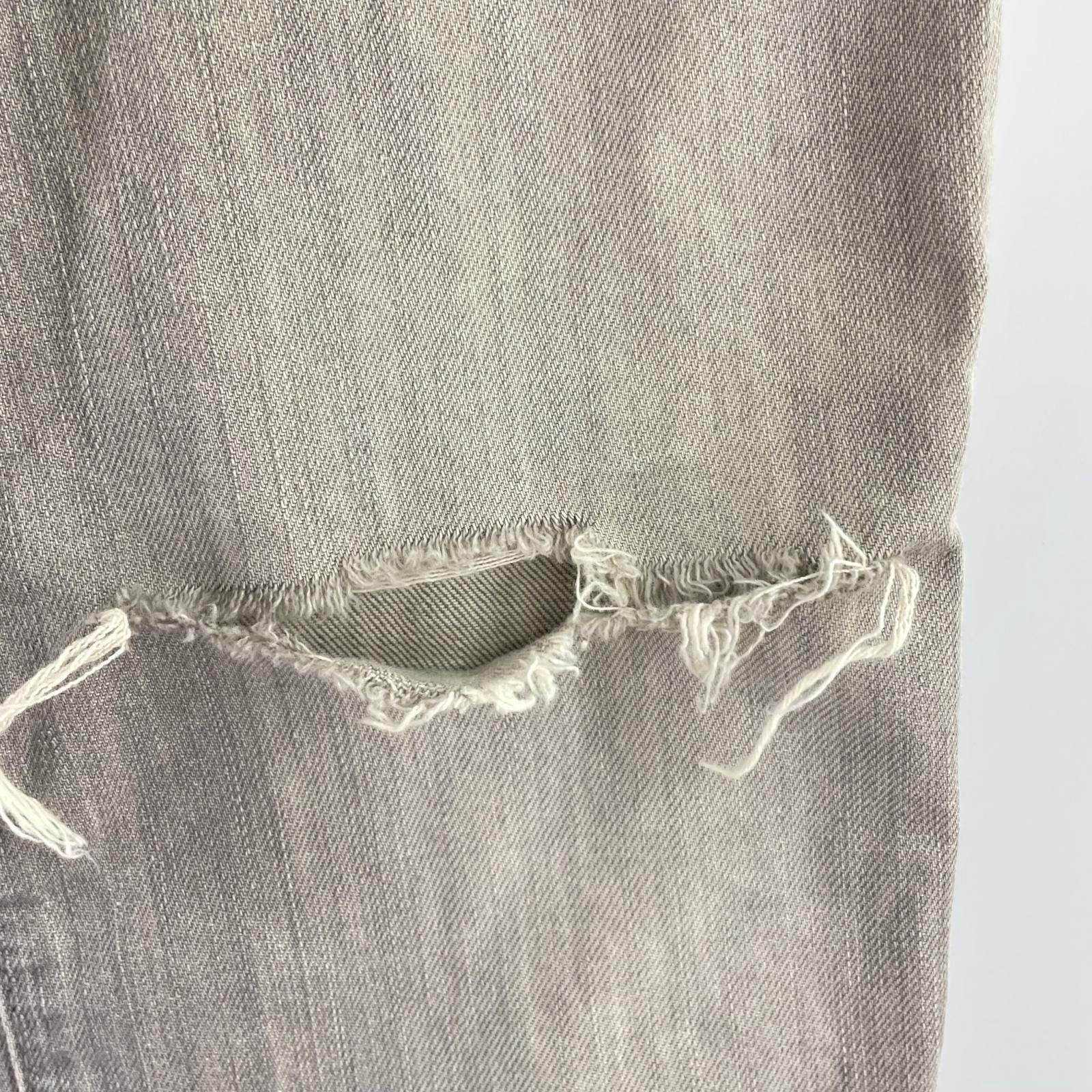 デニムパンツ ダメージ加工 デニムパンツ 50 グレー