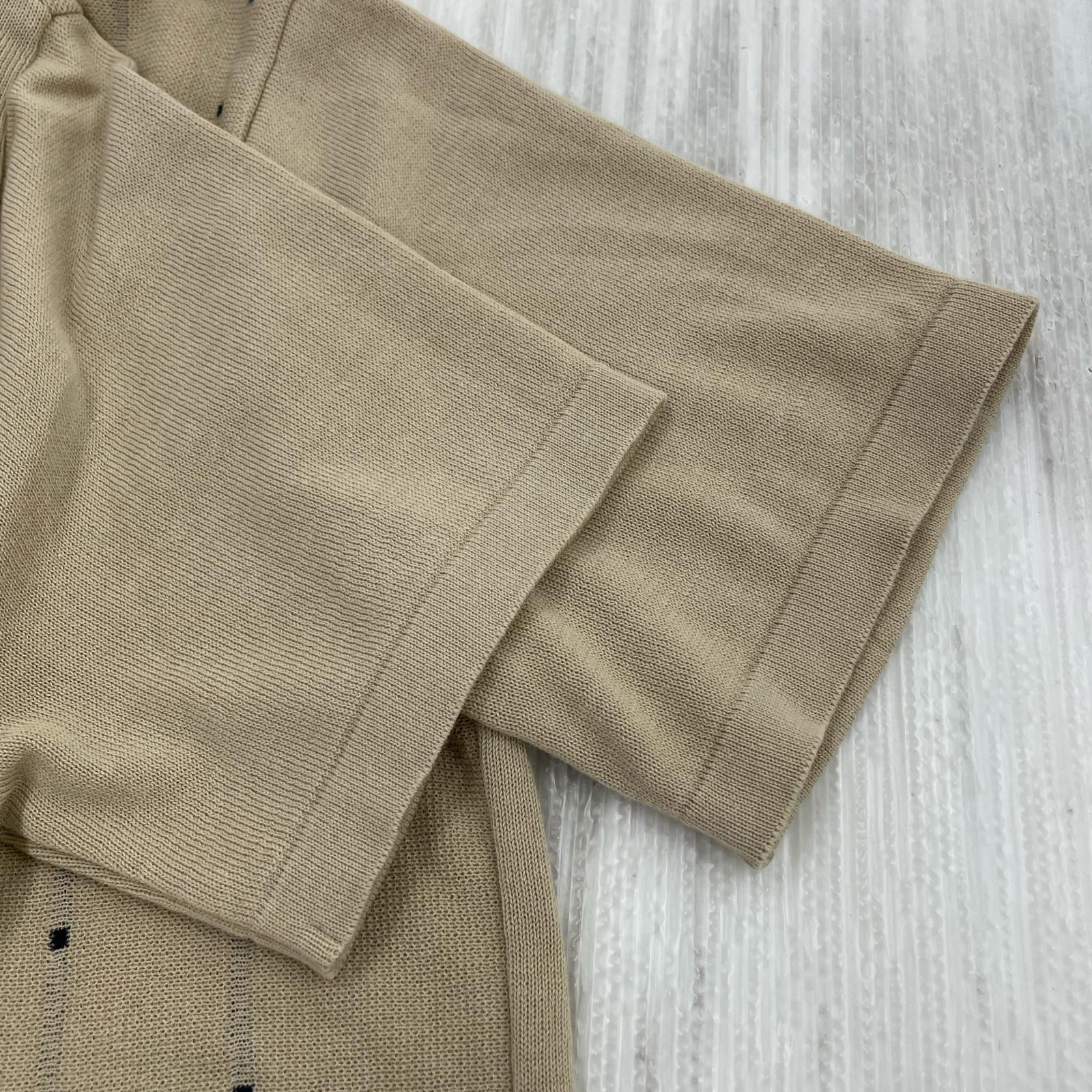 ポロシャツ Devil Work 刺繍ニットポロ　ベージュ S ベージュ