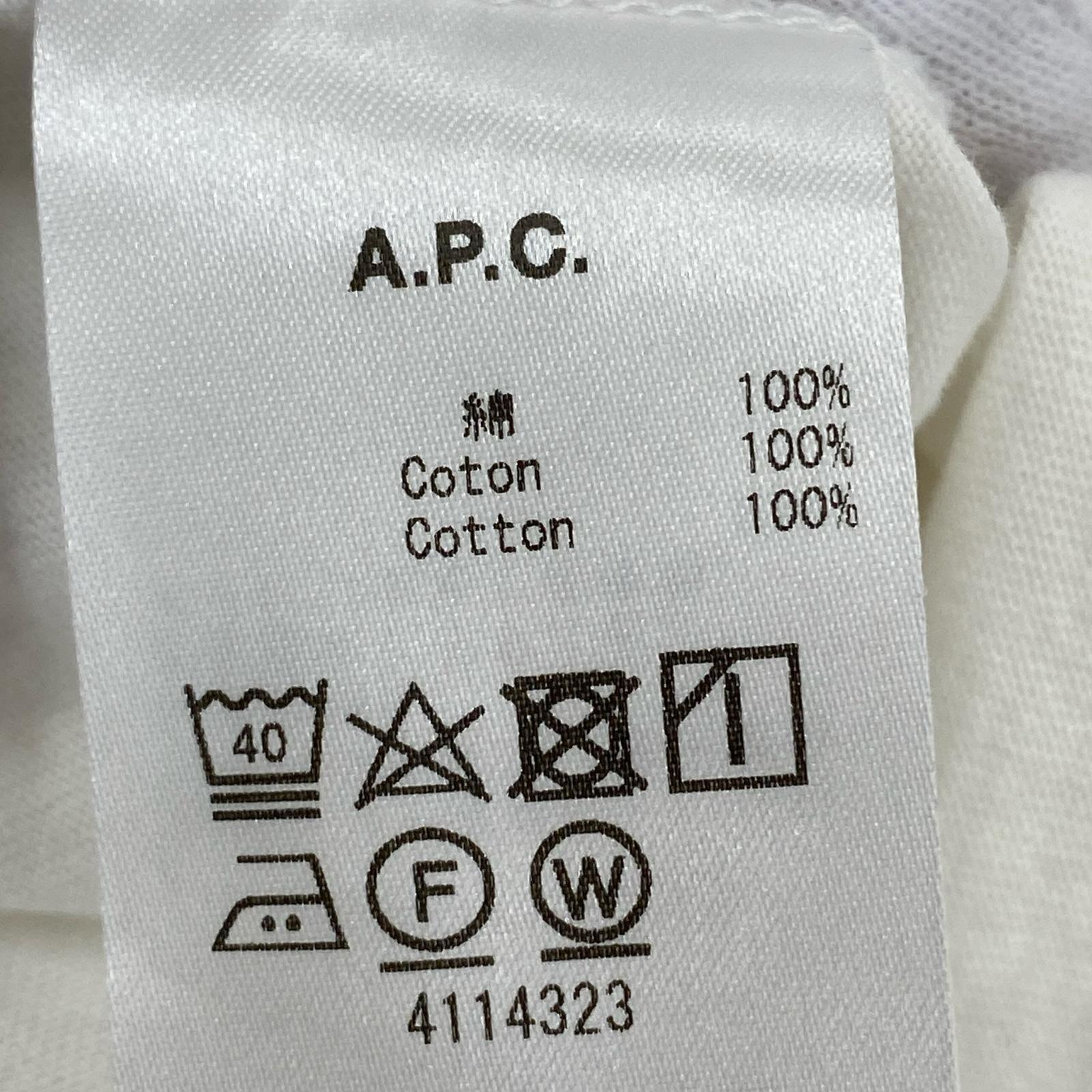 長袖Ｔシャツ A.P.C. ロゴ刺繍L/Sカットソー S ホワイト