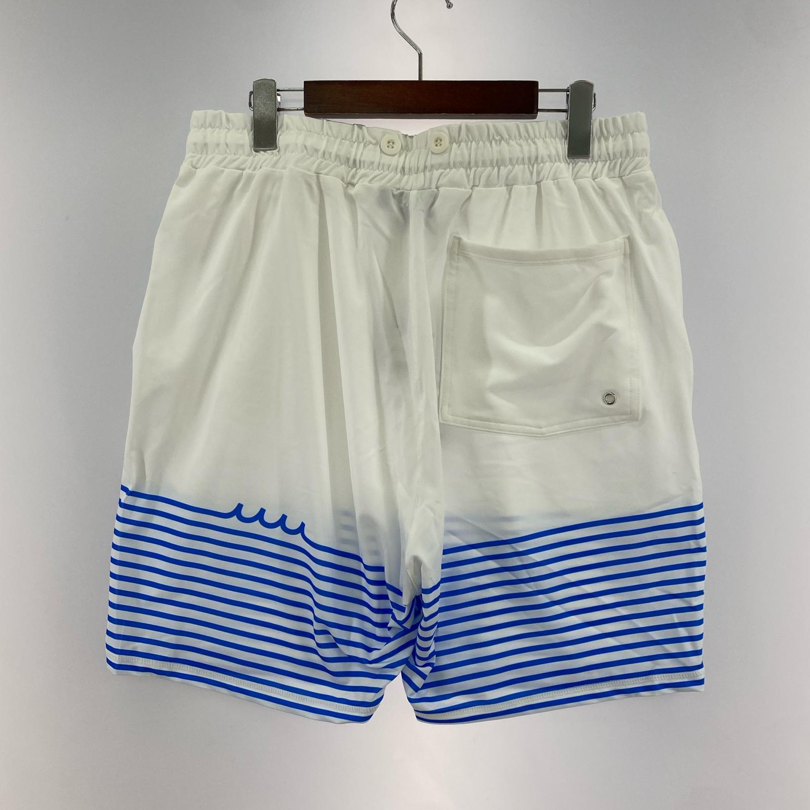 ショートパンツ 青ボーダー ラッシュショーツパンツ XL