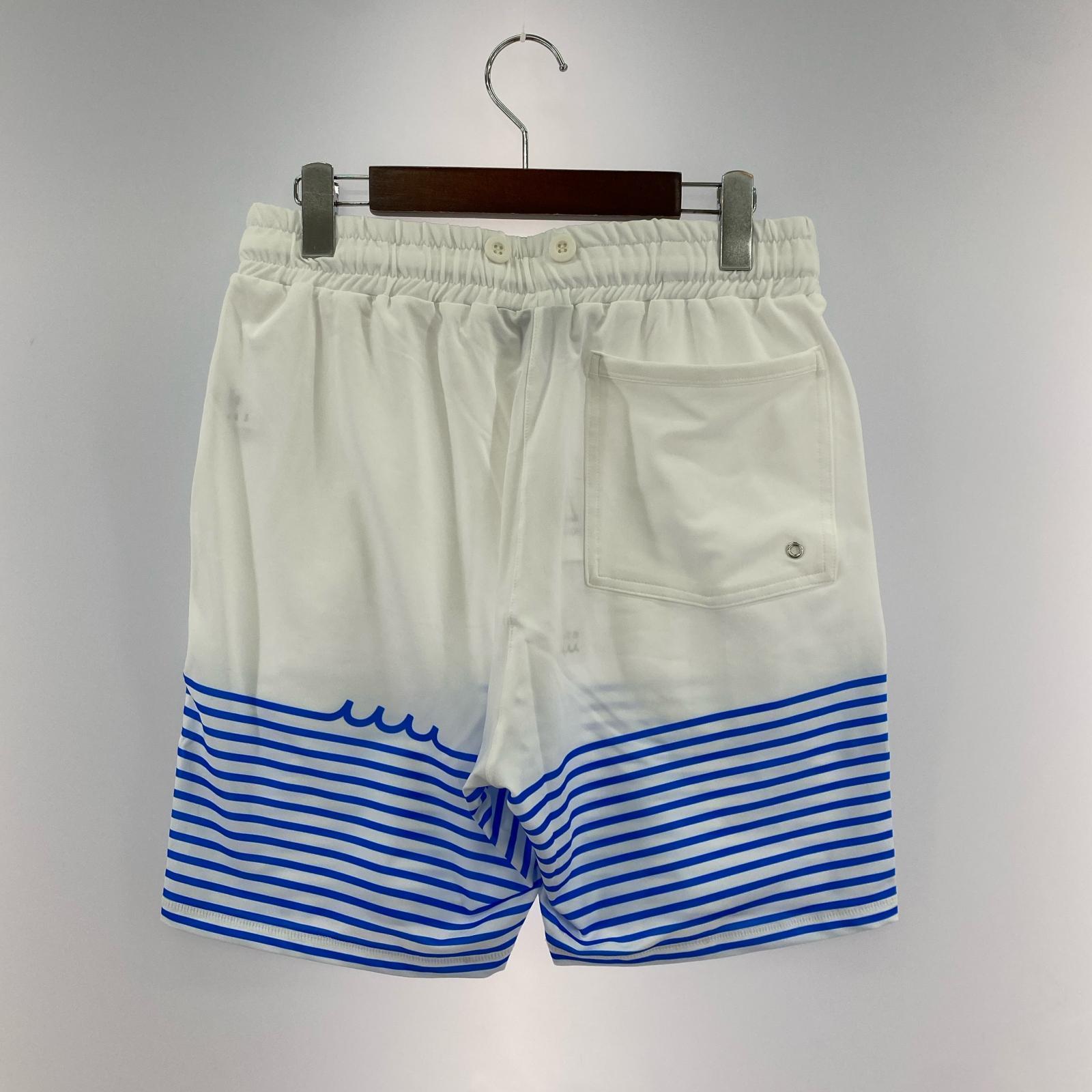 ショートパンツ 青ボーダー ラッシュショートパンツ M 5