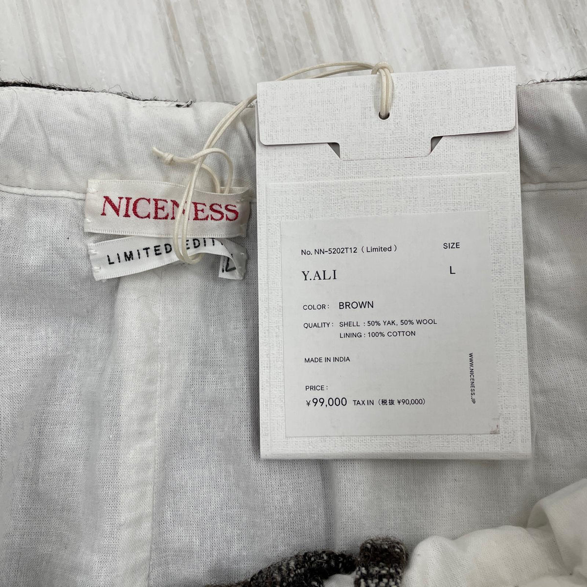 パンツ Y.ALI 2タックイージーパンツ L NN-5202T12 L ブラウン