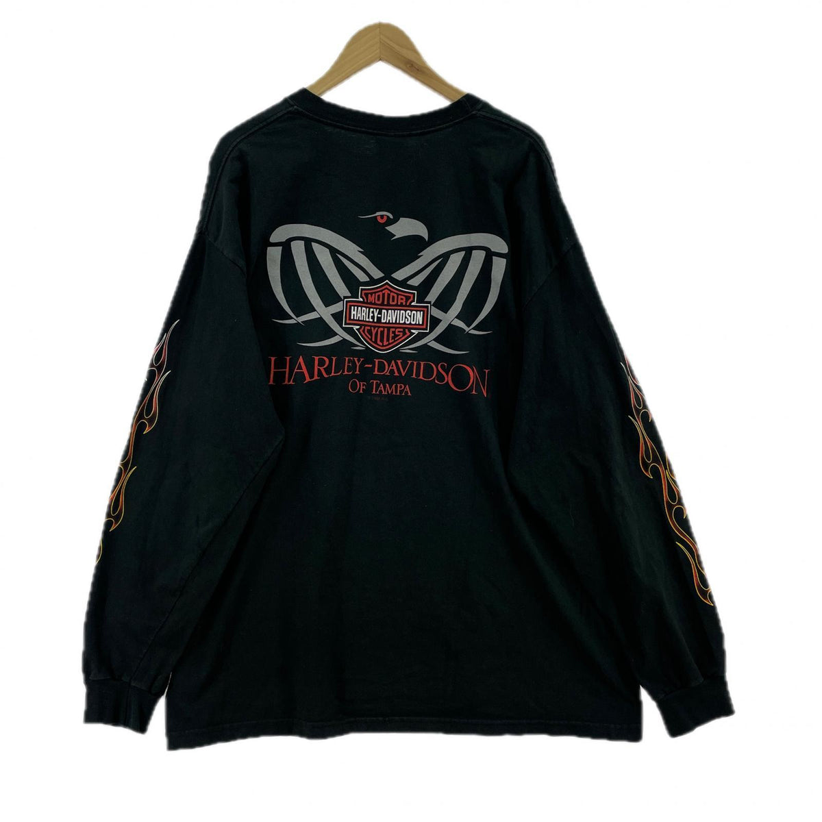 長袖Ｔシャツ 00s 袖フレイム　L/Sカットソー　黒 ブラック
