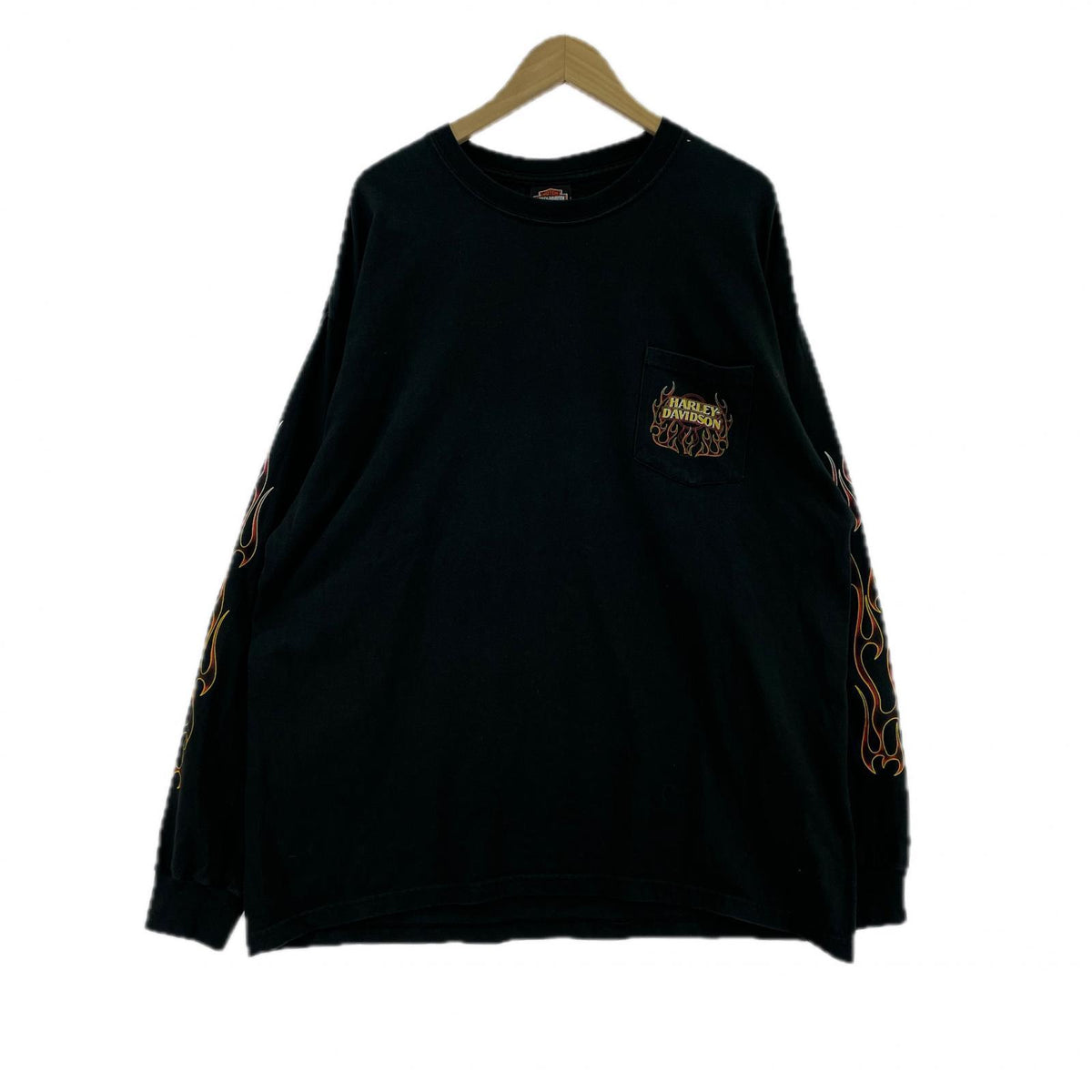 長袖Ｔシャツ 00s 袖フレイム　L/Sカットソー　黒 ブラック