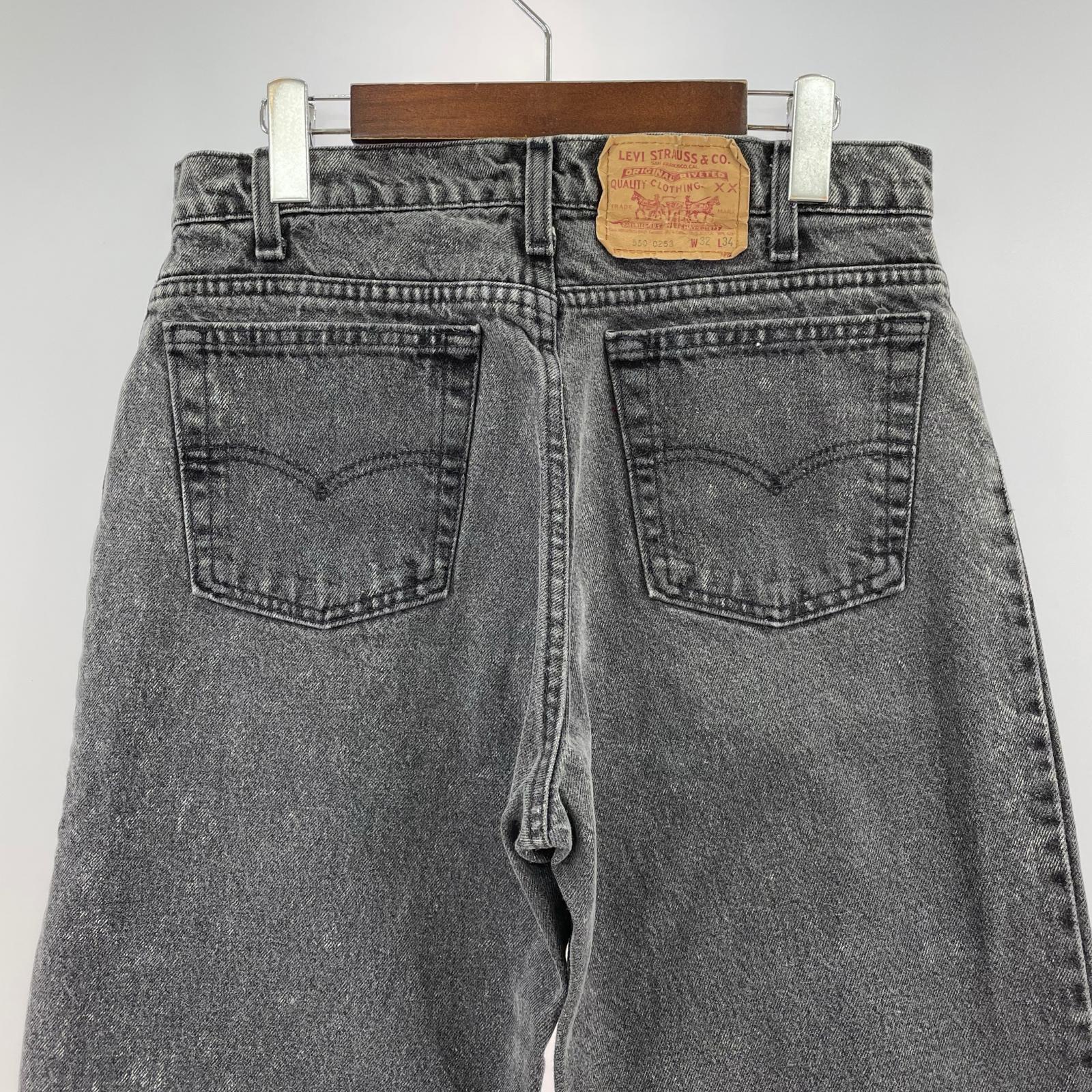 デニムパンツ 550 black denim pants 後染めブラック 32 ブラック