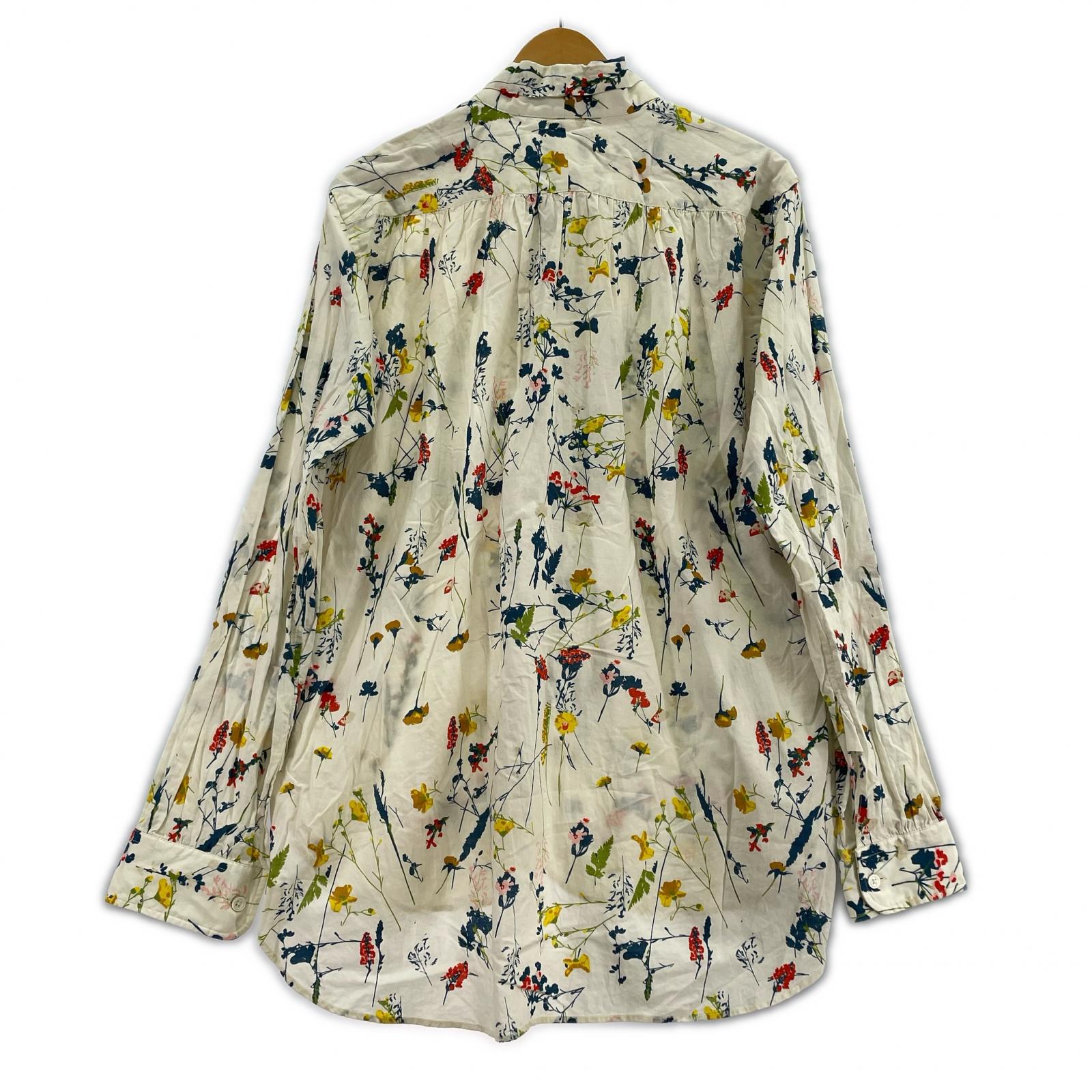 長袖シャツ Needles Ascot Collar EDW Shirt XS 花柄 ベージュ