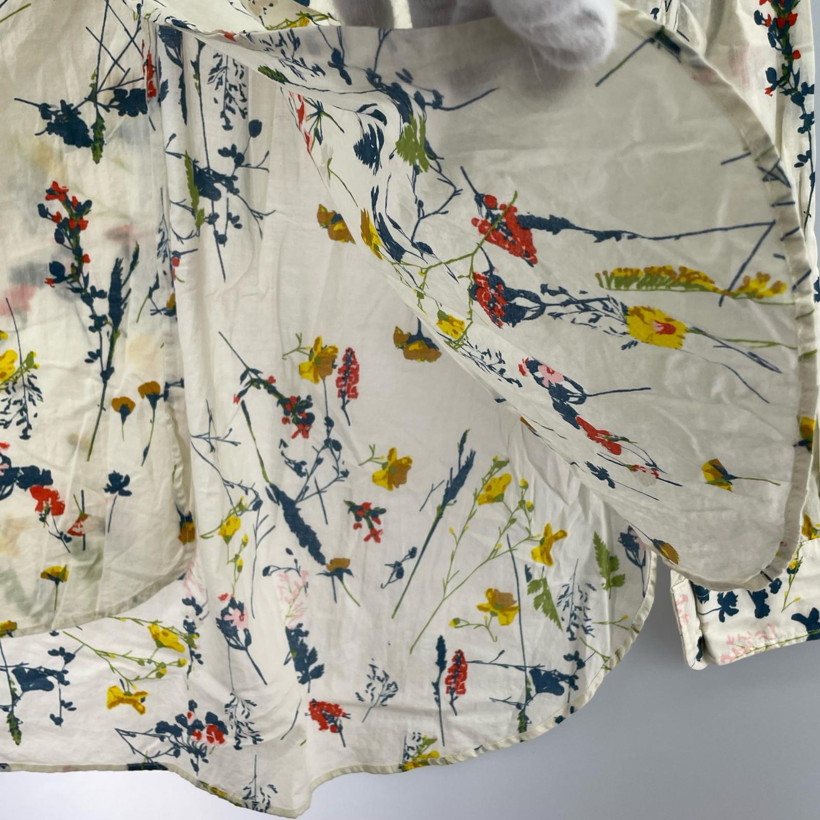 長袖シャツ Needles Ascot Collar EDW Shirt XS 花柄 ベージュ