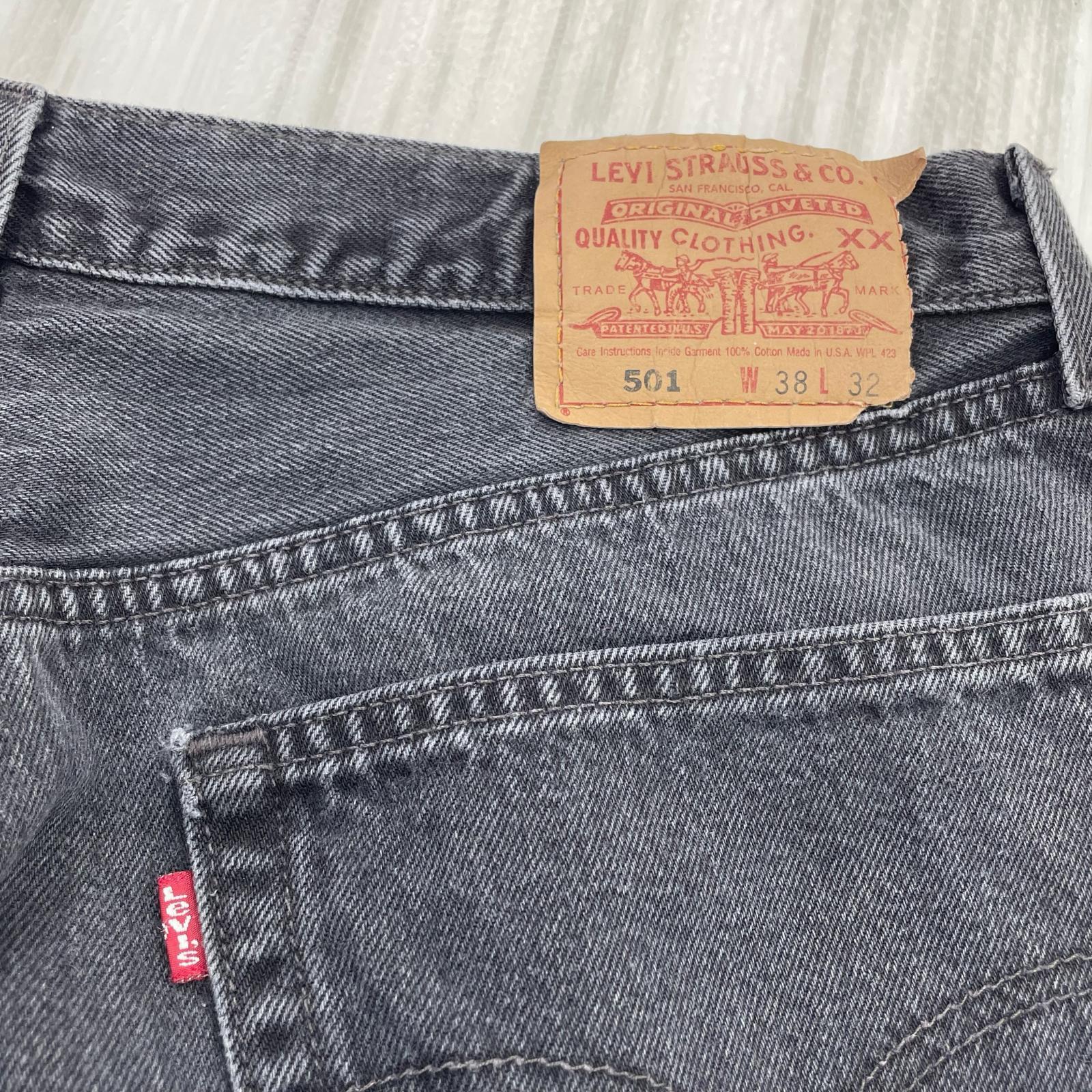 デニムパンツ 501 black denim pants USA 後染め 38 ブラック