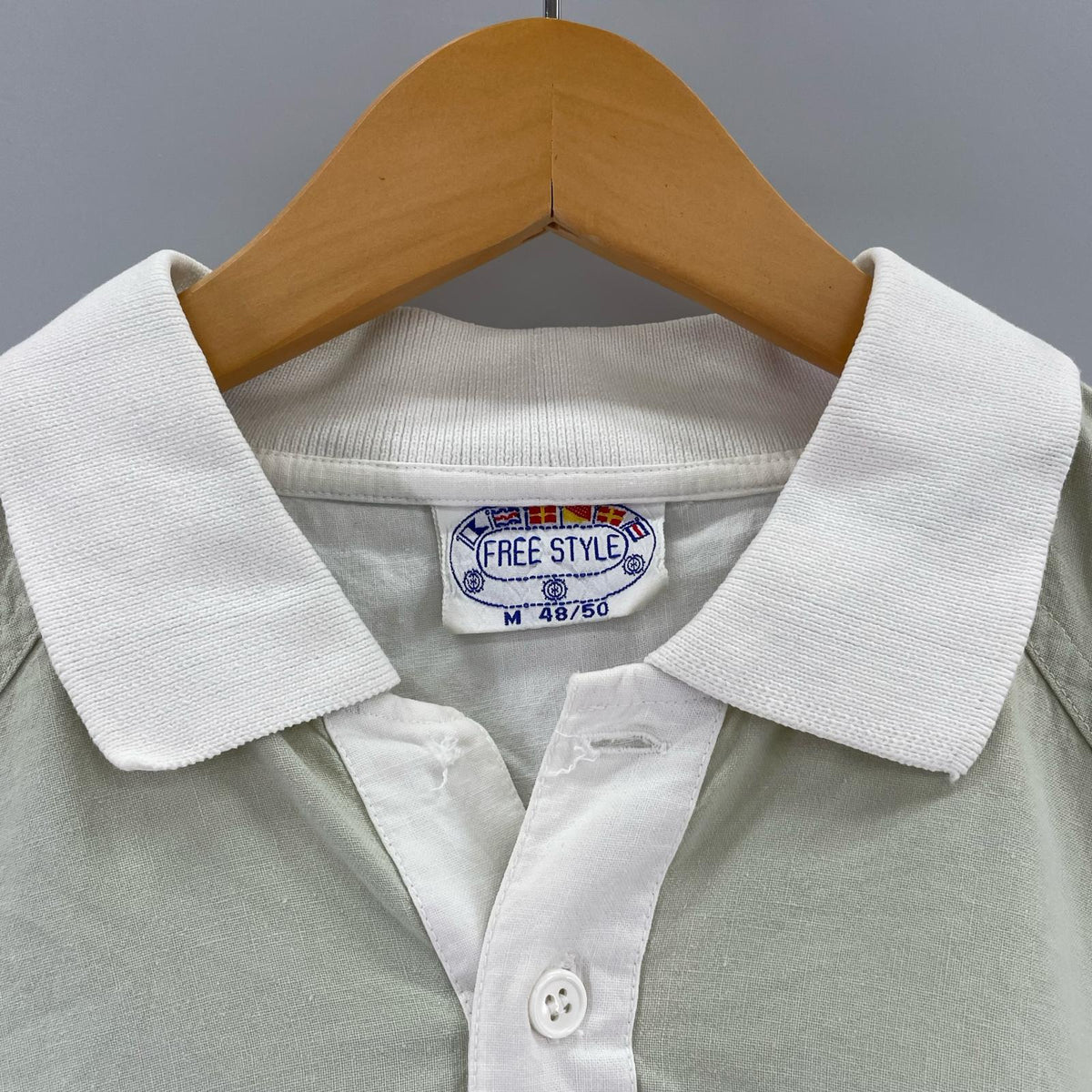 ポロシャツ 80s S/S 切替ﾄﾞﾙﾏﾝﾎﾟﾛｼｬﾂ 緑 M M グリーン