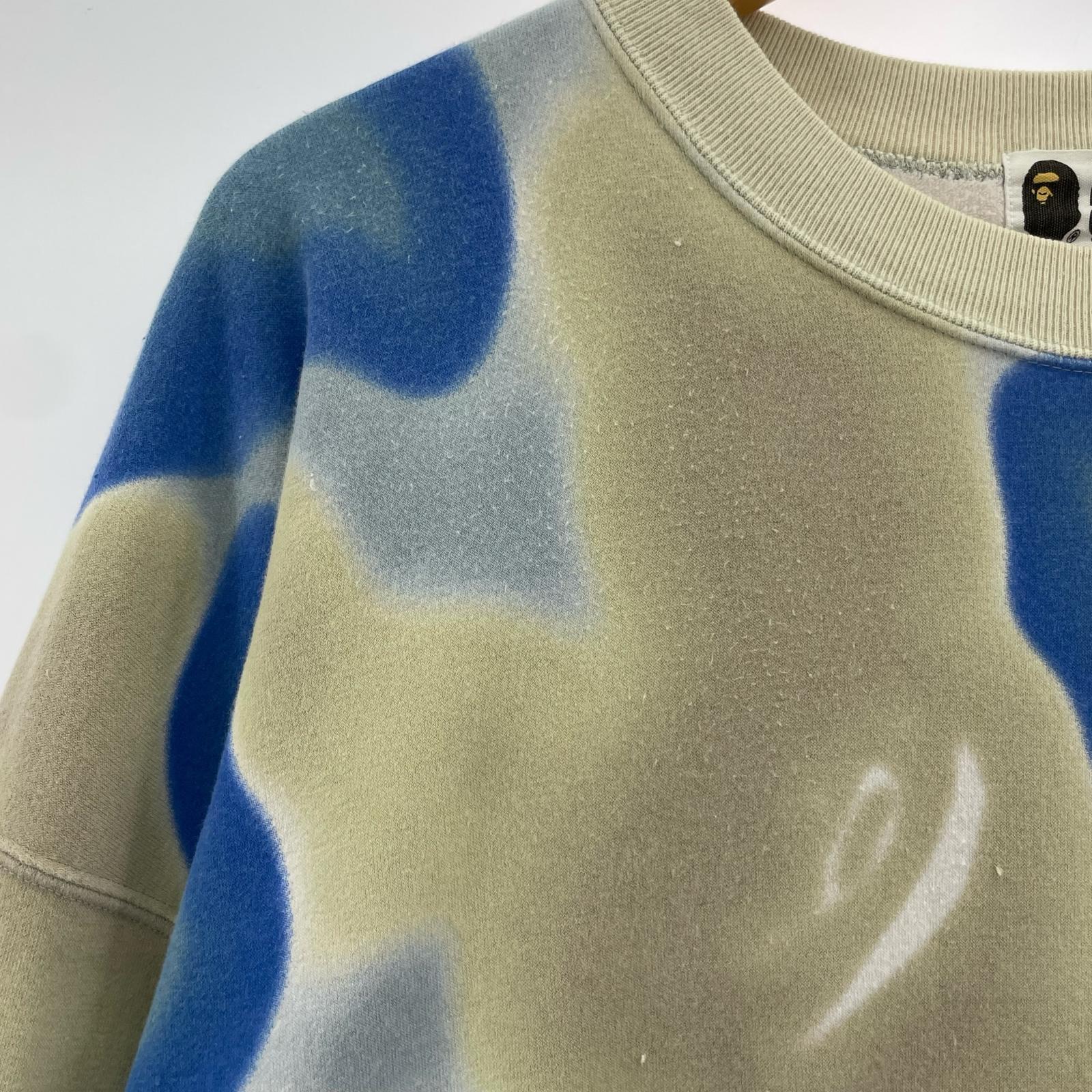 スウェット LIQUID CAMO BAPE STARELAXED FIT CREWNECK ベージュ