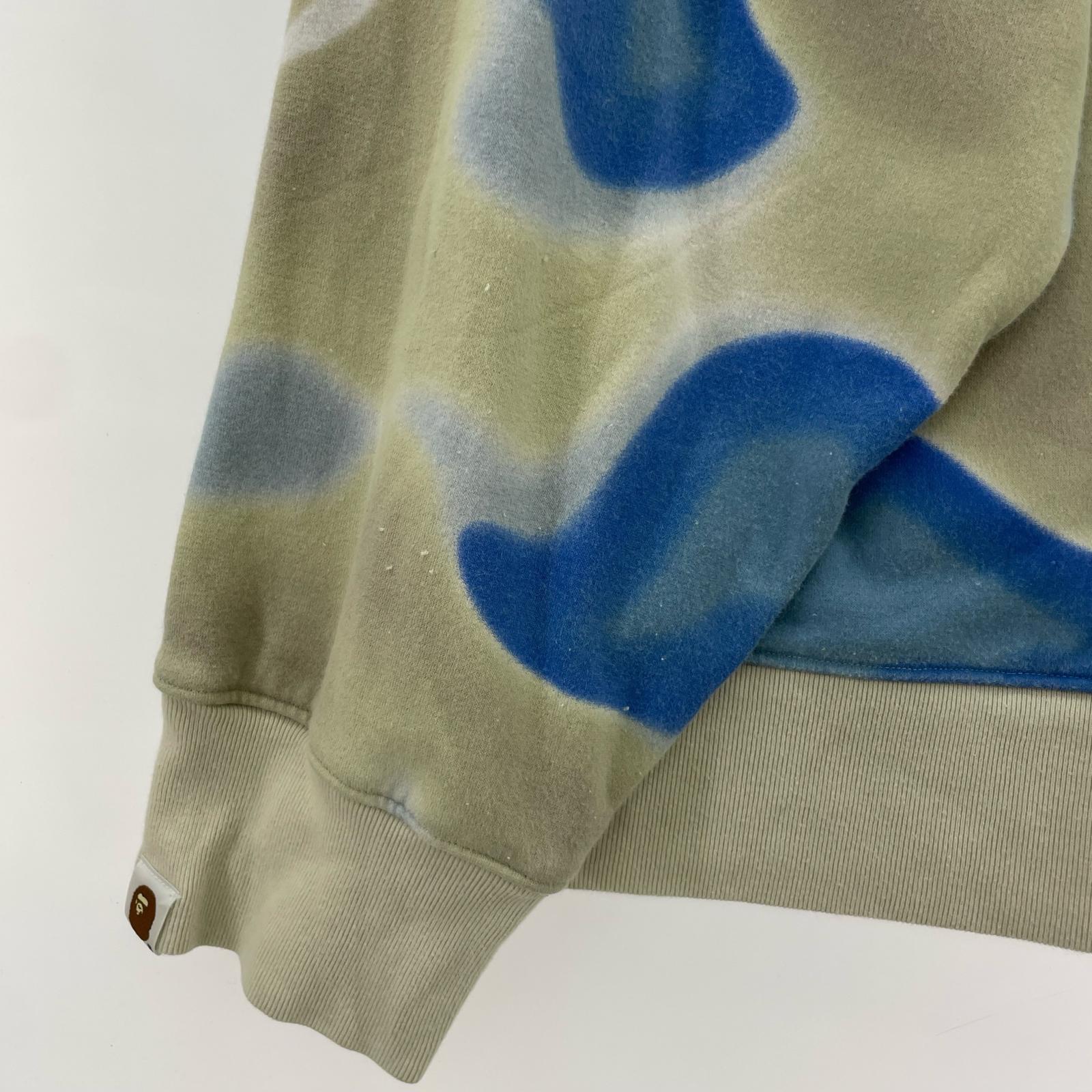 スウェット LIQUID CAMO BAPE STARELAXED FIT CREWNECK ベージュ