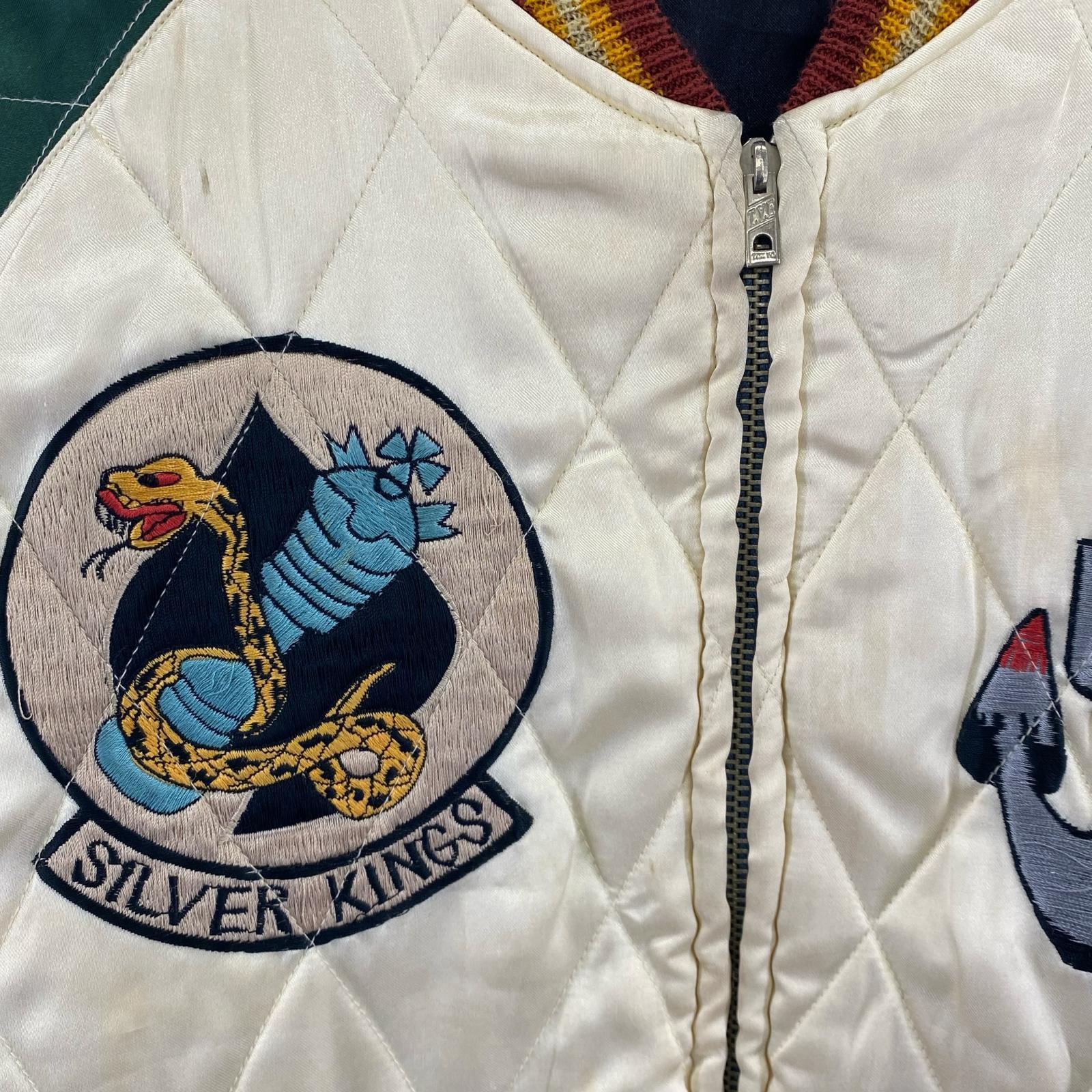 ジャケット スカジャン 髑髏×U.S.NAVY L L