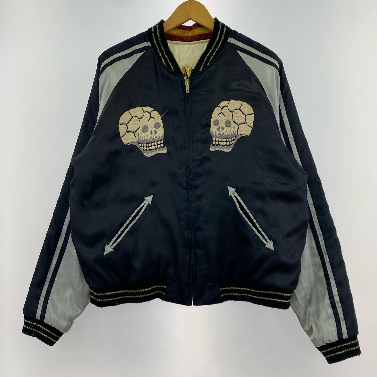 ジャケット スカジャン 髑髏×U.S.NAVY L L