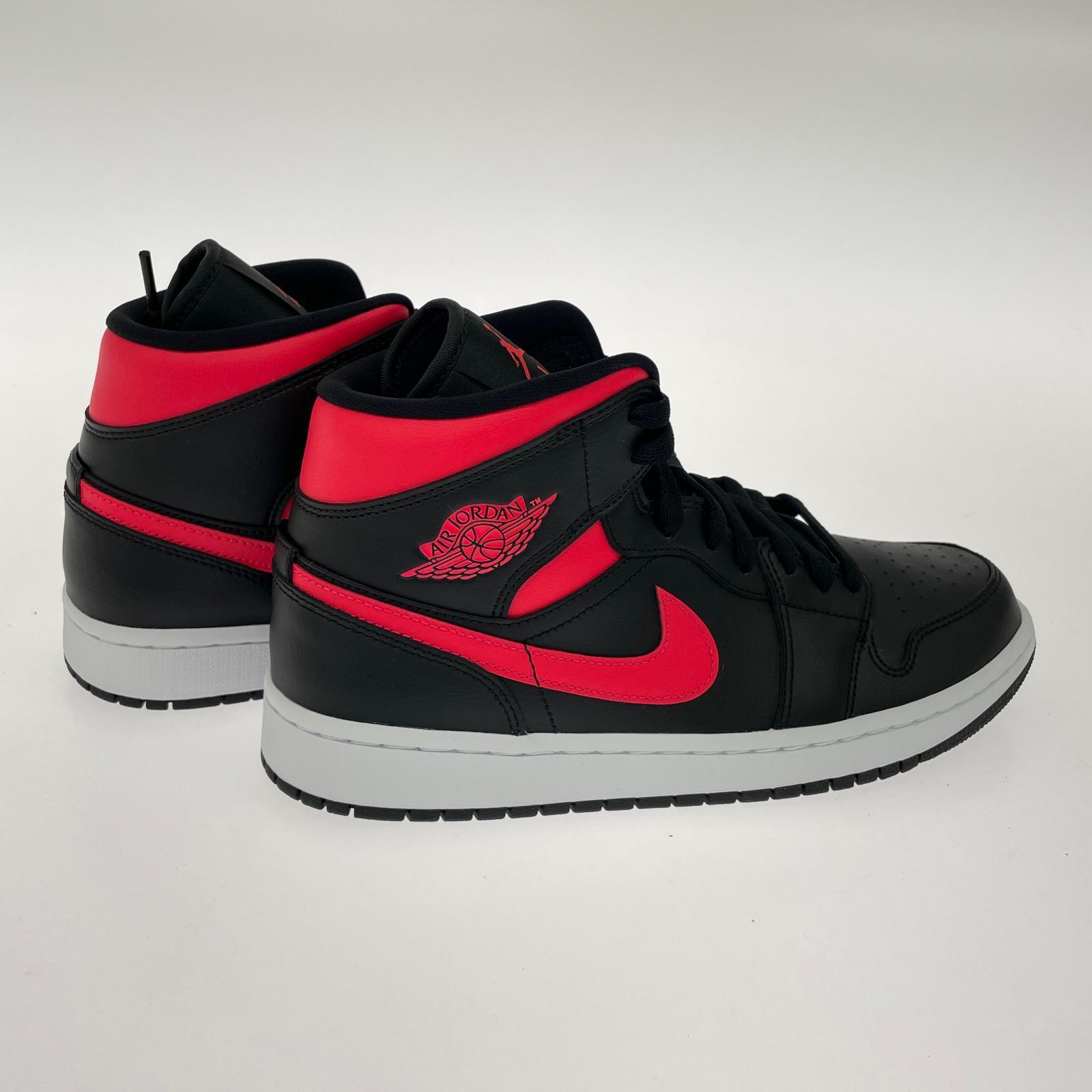 スニーカー JORDAN1 MID 黒ﾋﾟﾝｸ 27cm (US9 UK8 1/2 EU44) ブラック