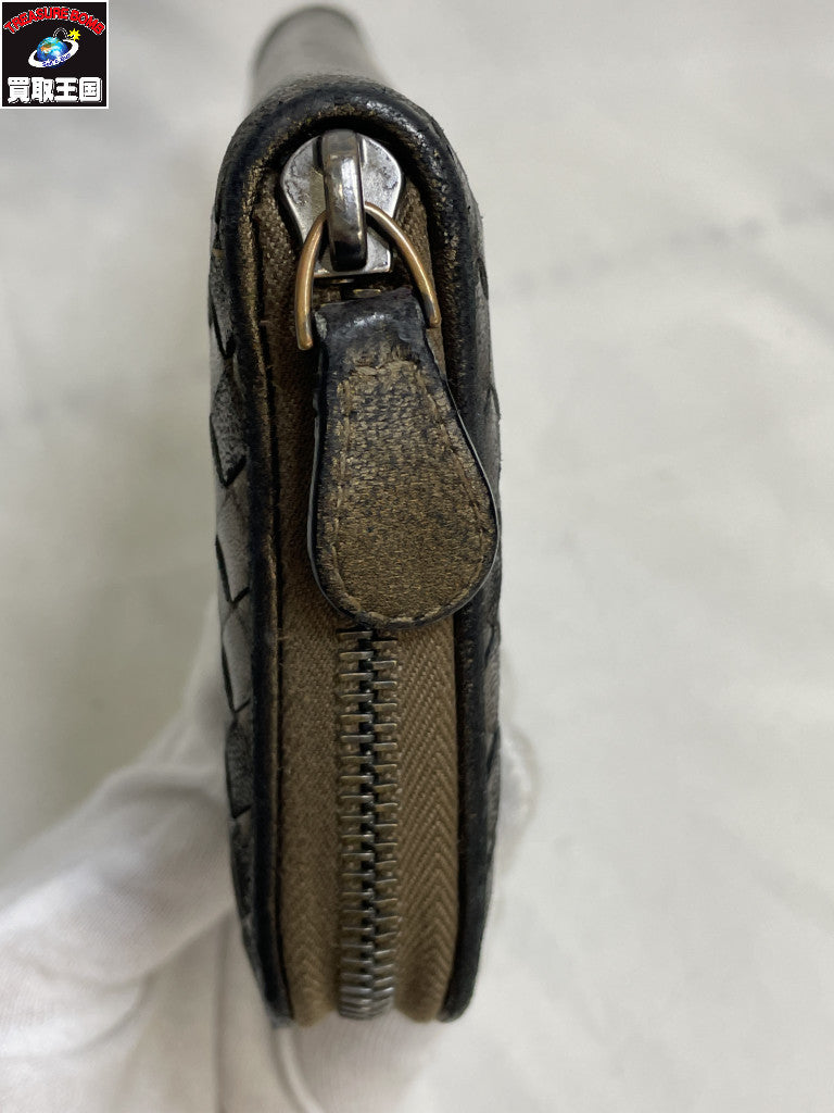 BottegaVeneta 編み込み ラウンドジップ