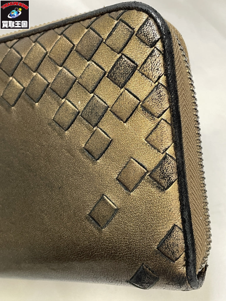 BottegaVeneta 編み込み ラウンドジップ