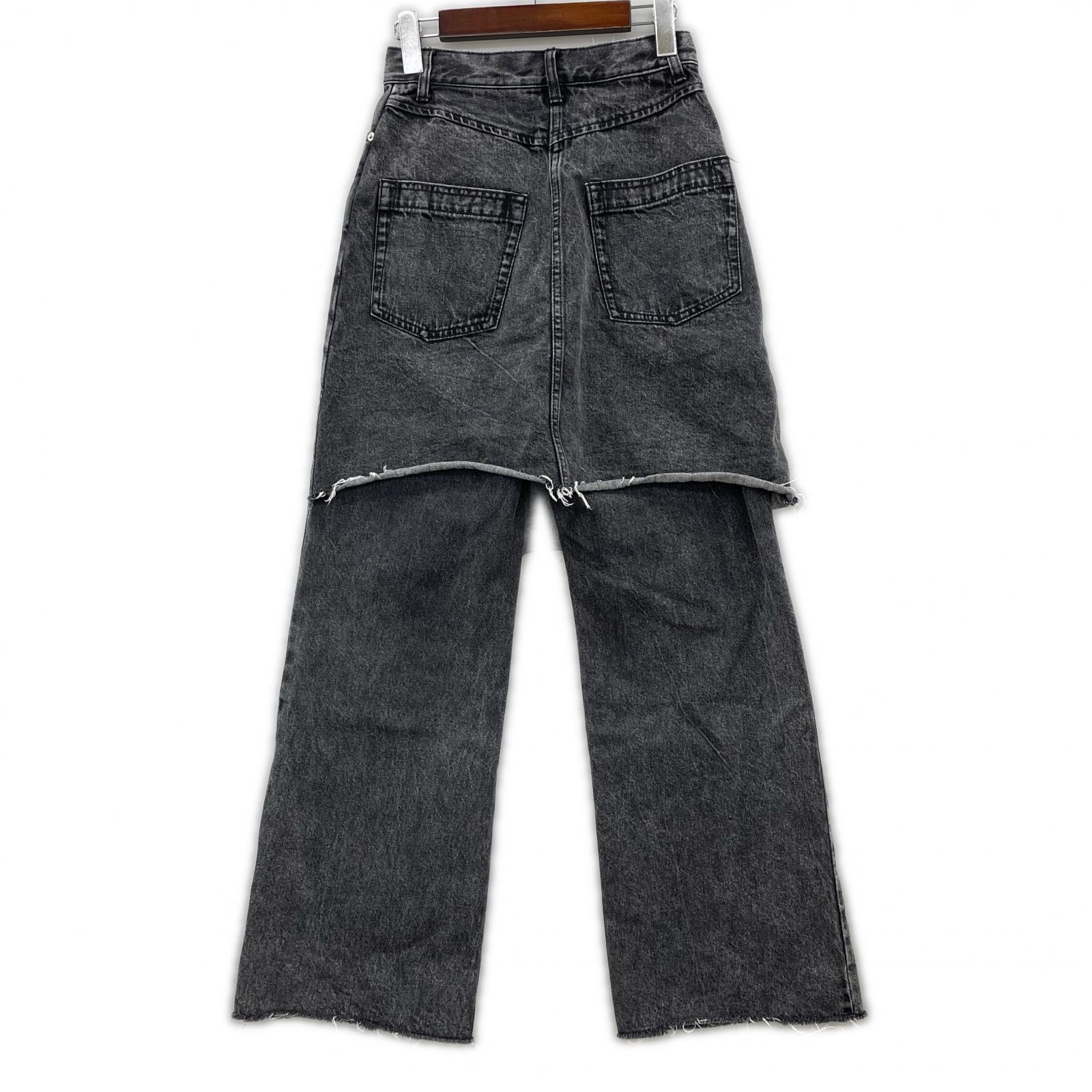 デニムパンツ Layered Wrap Denim Pants 36 ブラック