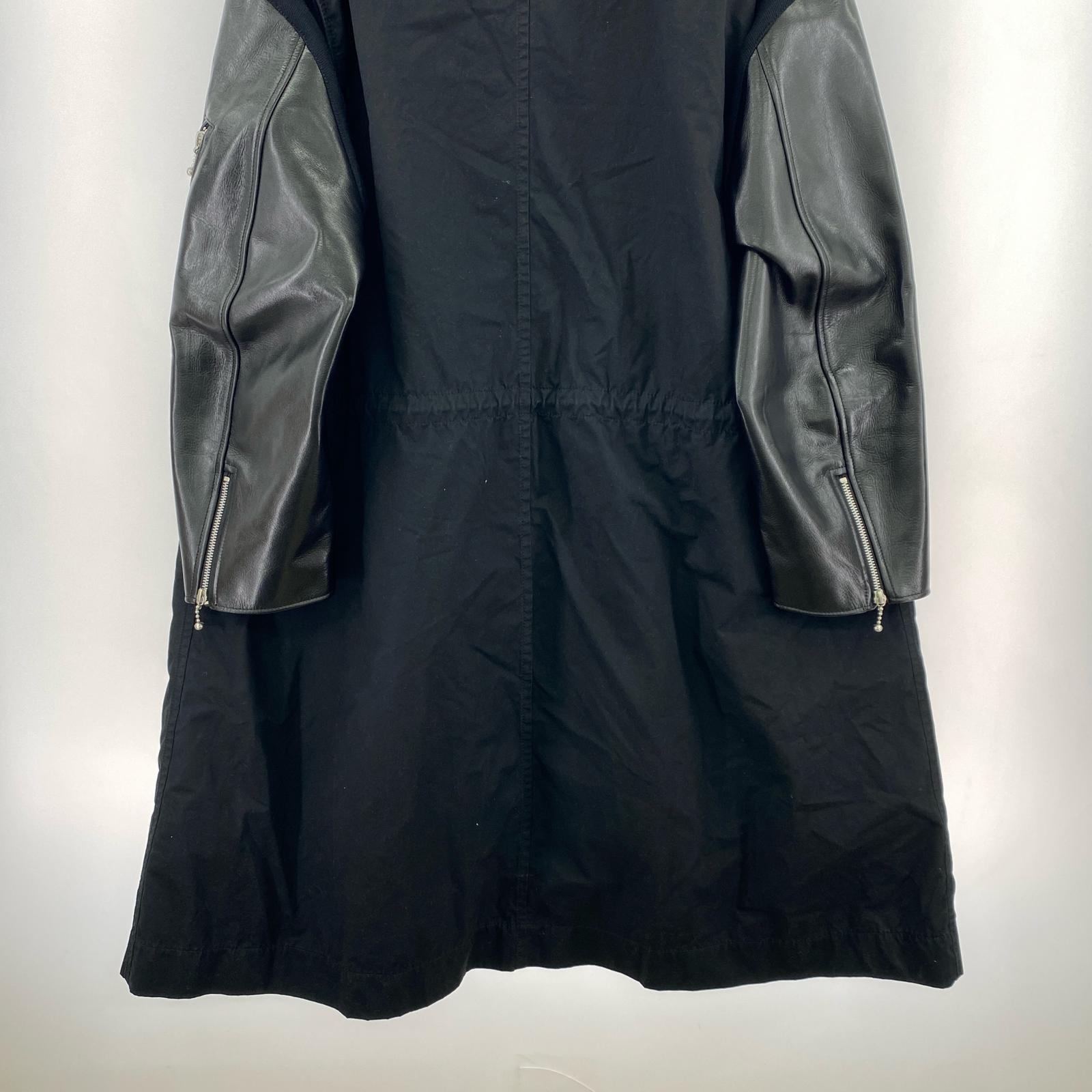 ミリタリージャケット 24AW レザースリーブ モッズコート 3 3 ブラック