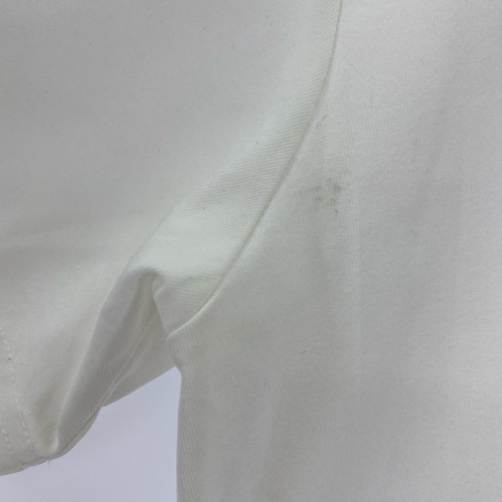 半袖Ｔシャツ フロントロゴ チェック 白 (M) M ホワイト