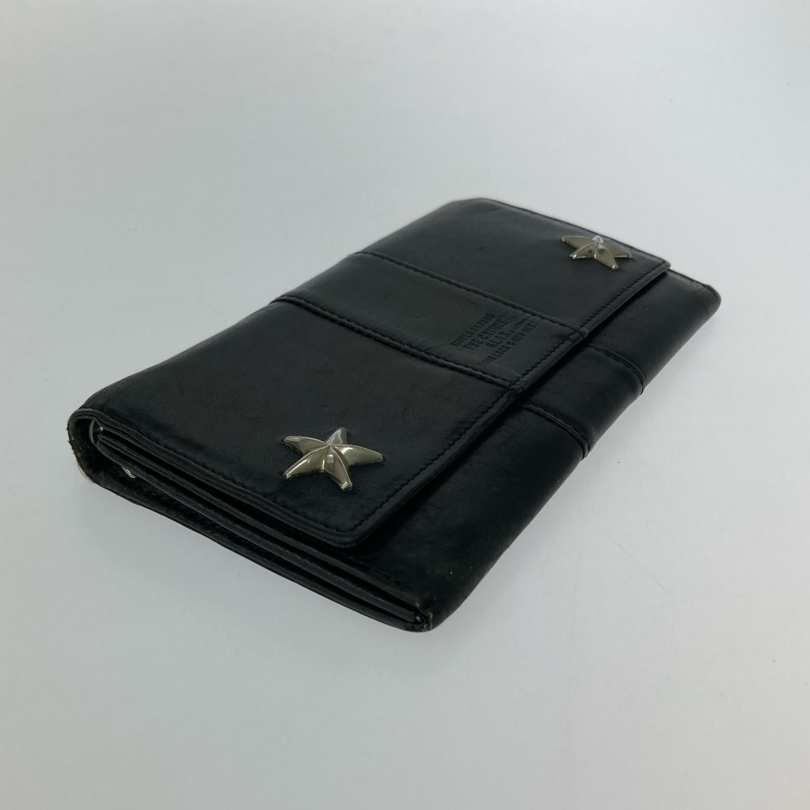 長財布 スタースタッズ バイカ―ウォレット ブラック