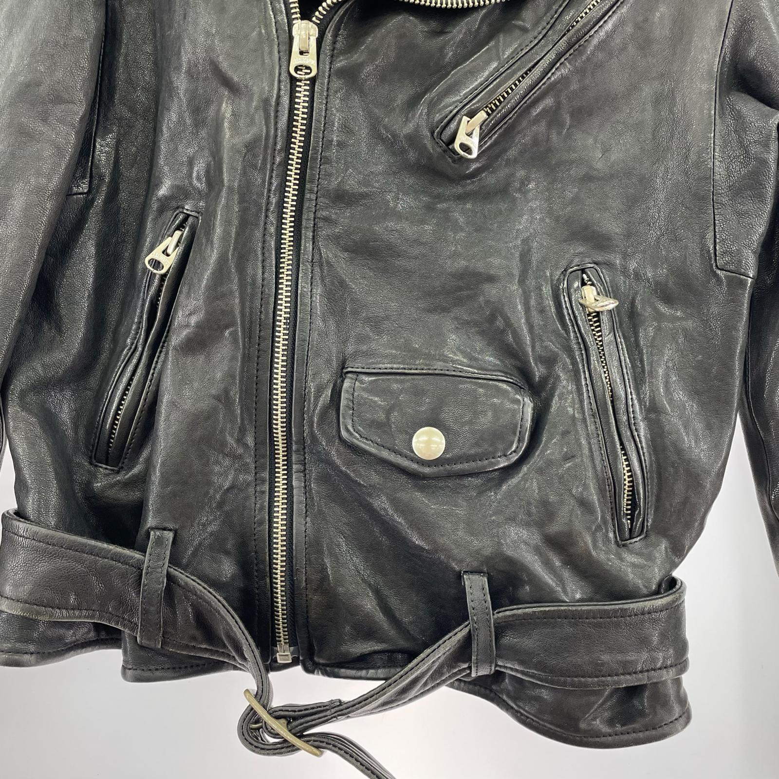 ライダースジャケット shrink leather riders jacket/130/BLK ブラック