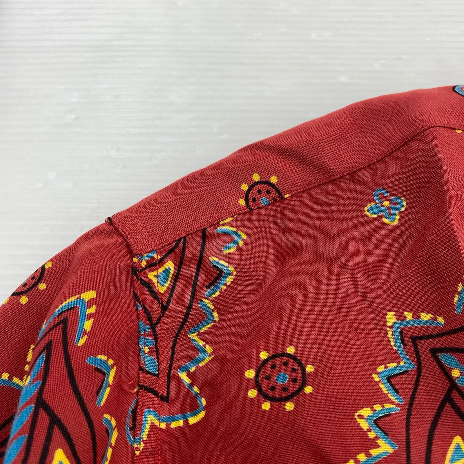 長袖シャツ 50s VINTAGE PILGRIM ペイズリーアロハシャツ 赤 レッド
