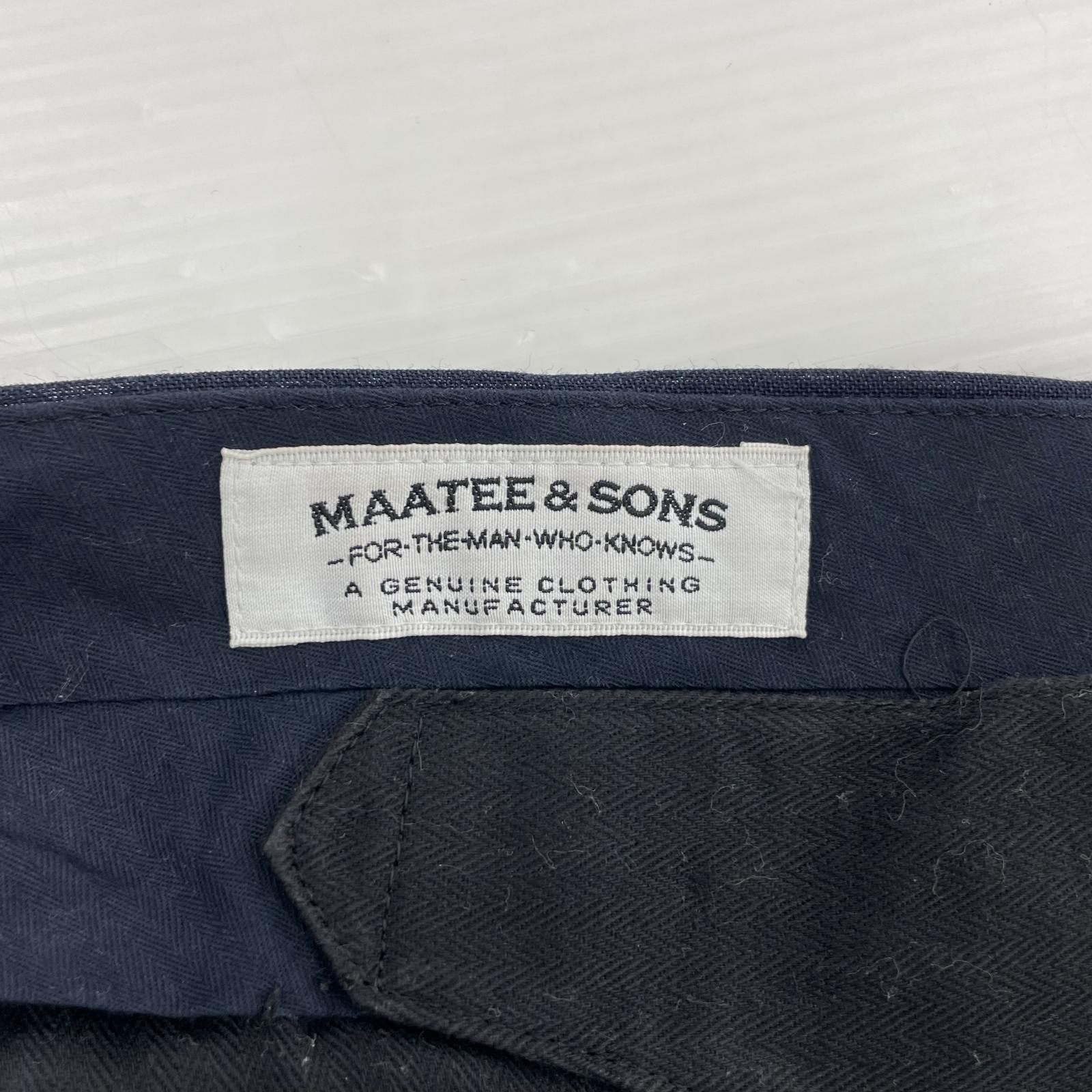 パンツ MAATEE＆SONS SET UP TROUSER チョークストライプスラックス 2 紺 2 ブラック