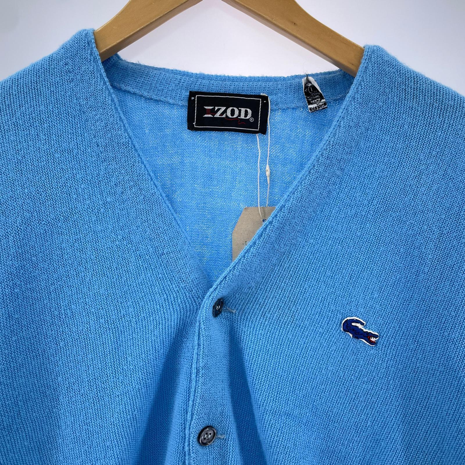 カーディガン IZOD アクリルニット ライトブルー L