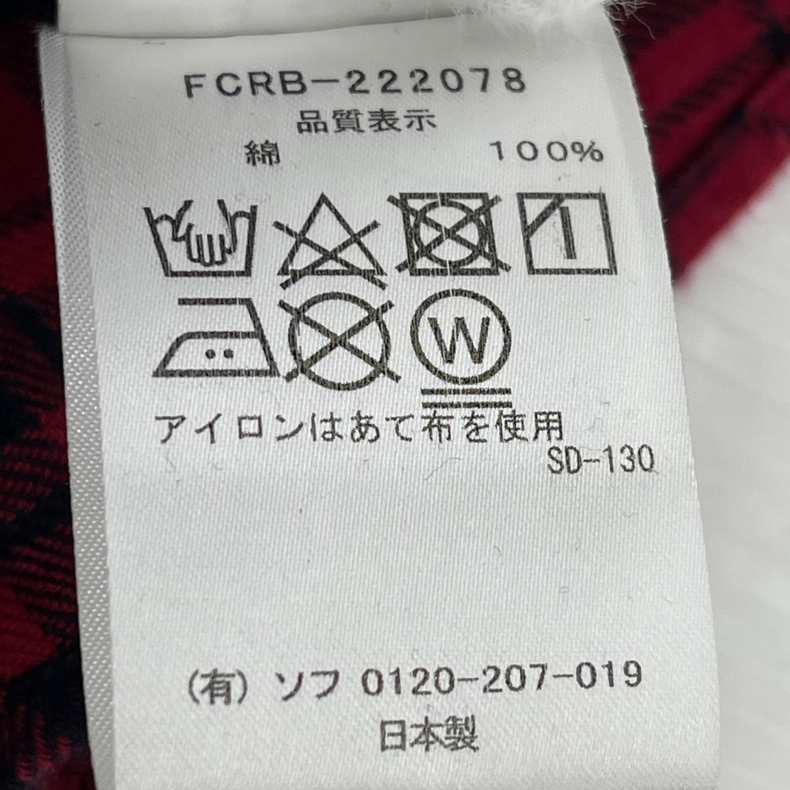 長袖シャツ F.C.R.B. 22AW BIG LOGO FLANNEL BAGGY SHIRT (S) 赤 S