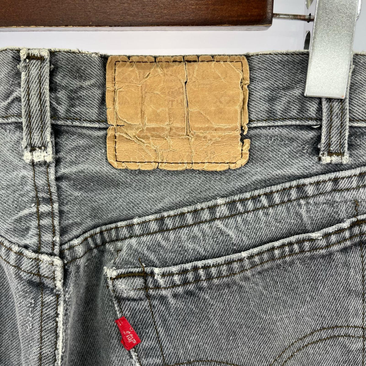 デニムパンツ 80s 裏653 ﾎﾞﾀﾝﾌﾗｲ ｸﾞﾚｰ グレー