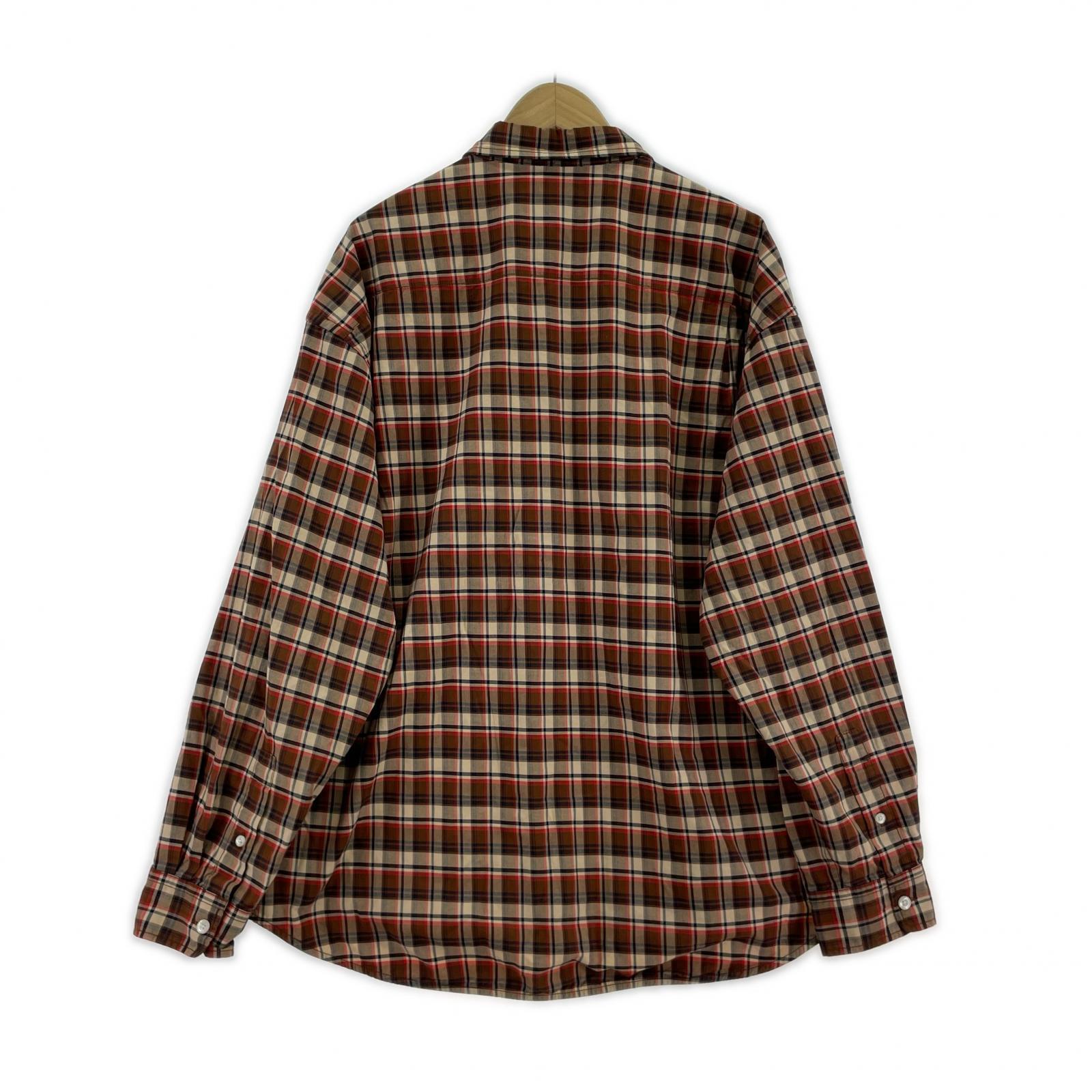 長袖シャツ A BATHING APE 長袖チェックシャツ XL 茶 ブラウン