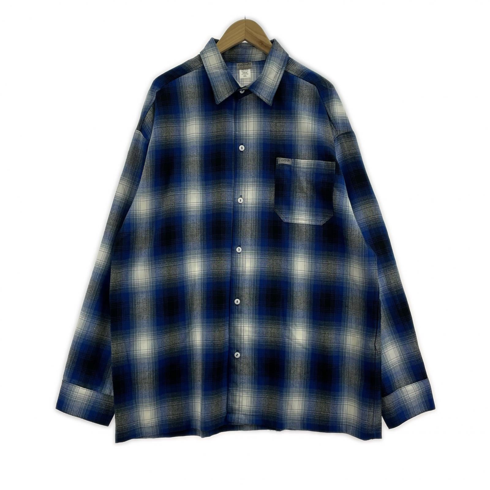 長袖シャツ CALTOP USA製 オンブレシャツ size2XL ブルー