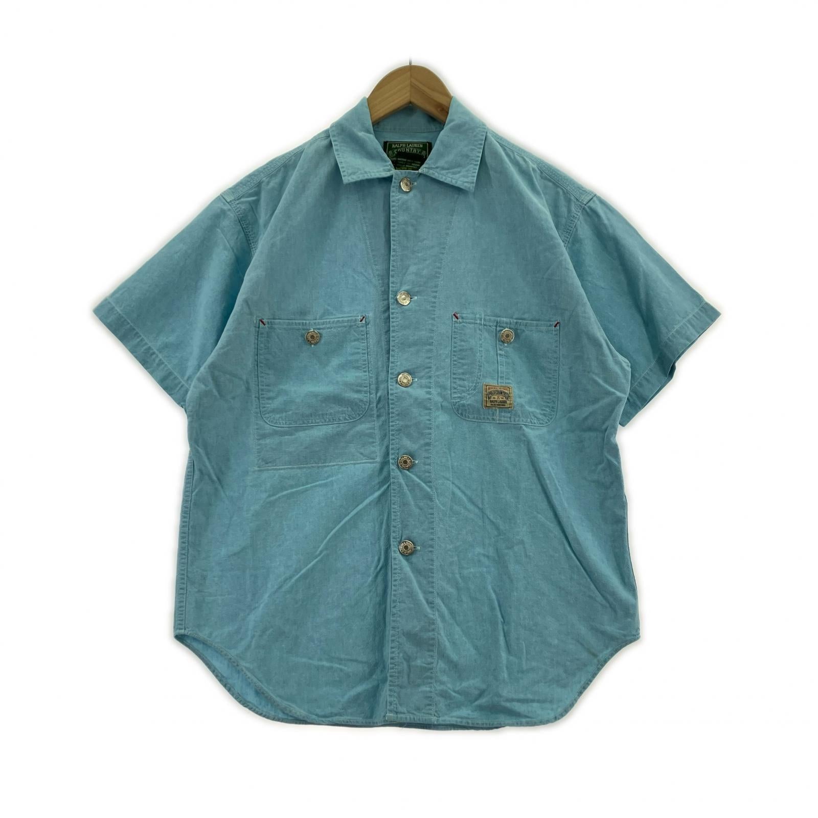 半袖シャツ 80s シャンブレーシャツ M M ブルー
