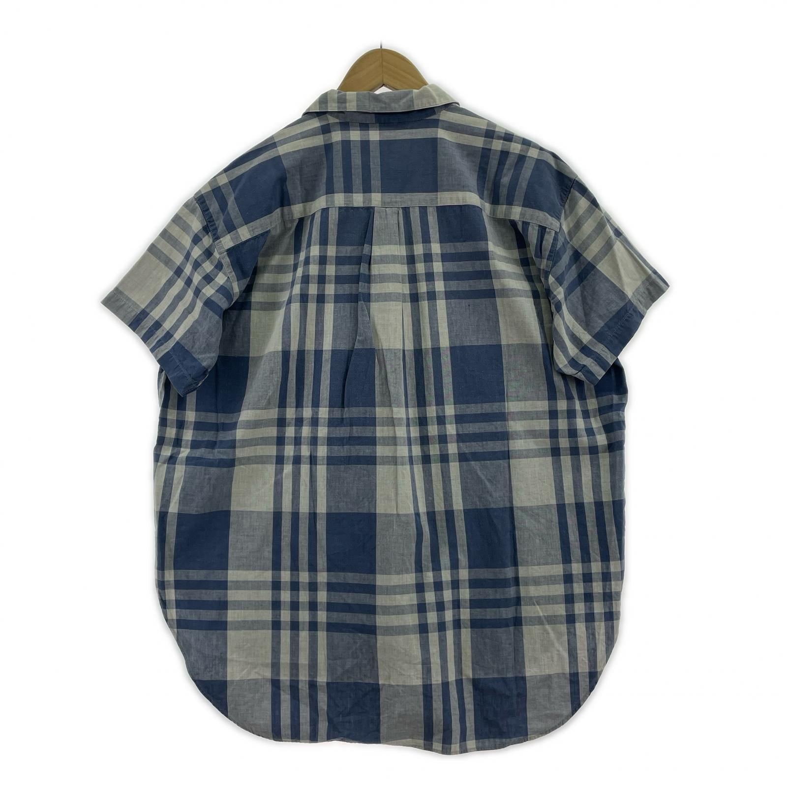 半袖シャツ ISSEY MIYAKE HAI SPORTING GEAR S/Sオープンカラーチェックシャツ ネイビー系