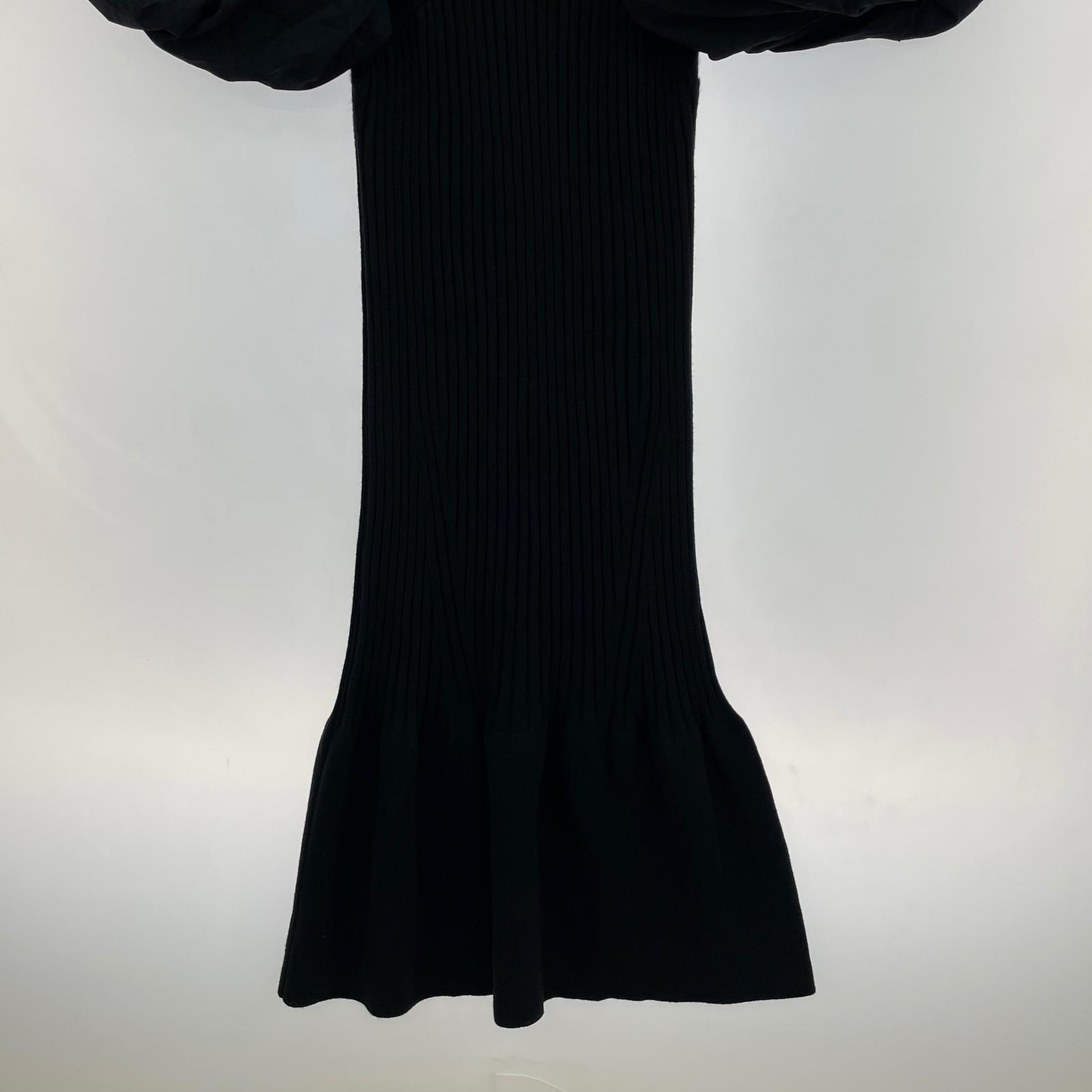 ワンピース KEI SHIRAHATA ドッキング、ニット、ＢＬＫ ブラック
