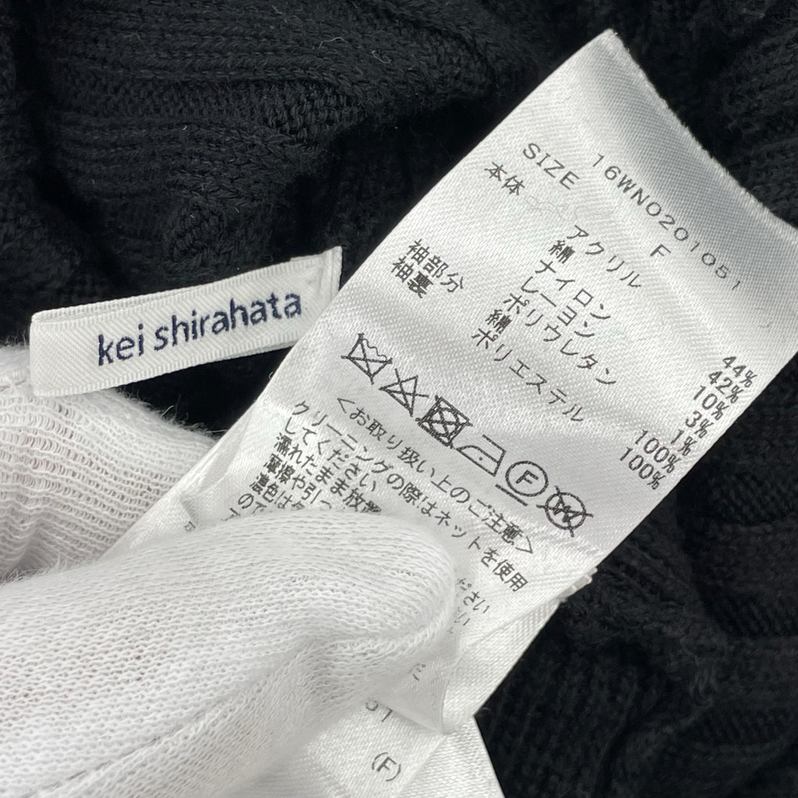 ワンピース KEI SHIRAHATA ドッキング、ニット、ＢＬＫ ブラック
