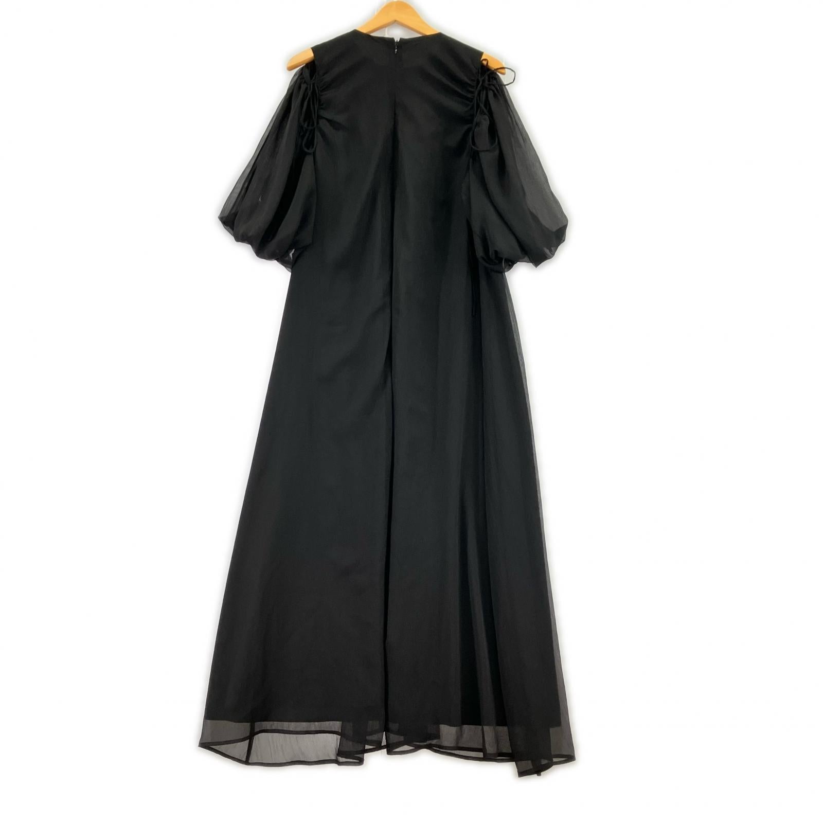 ワンピース BACK SIDE OPEN CURTAIN DRESS/黒 M ブラック