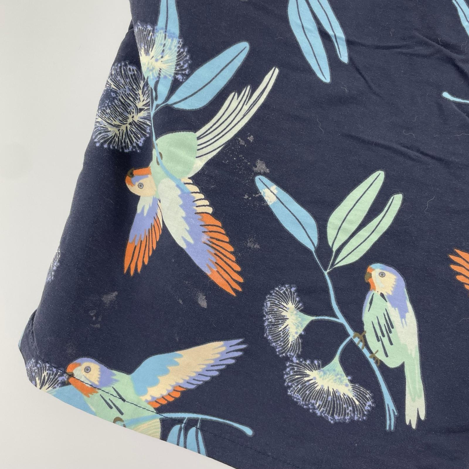 ショートパンツ バギーズショーツ 鳥柄 紺（M） M
