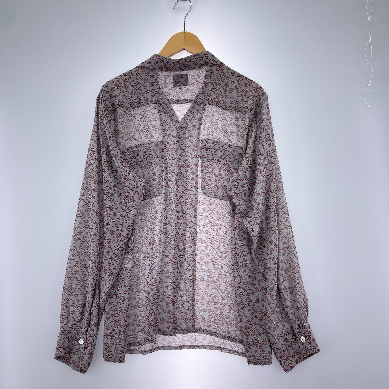 長袖シャツ Classic Shirt Poly Chiffon 花柄 グレー (M) M