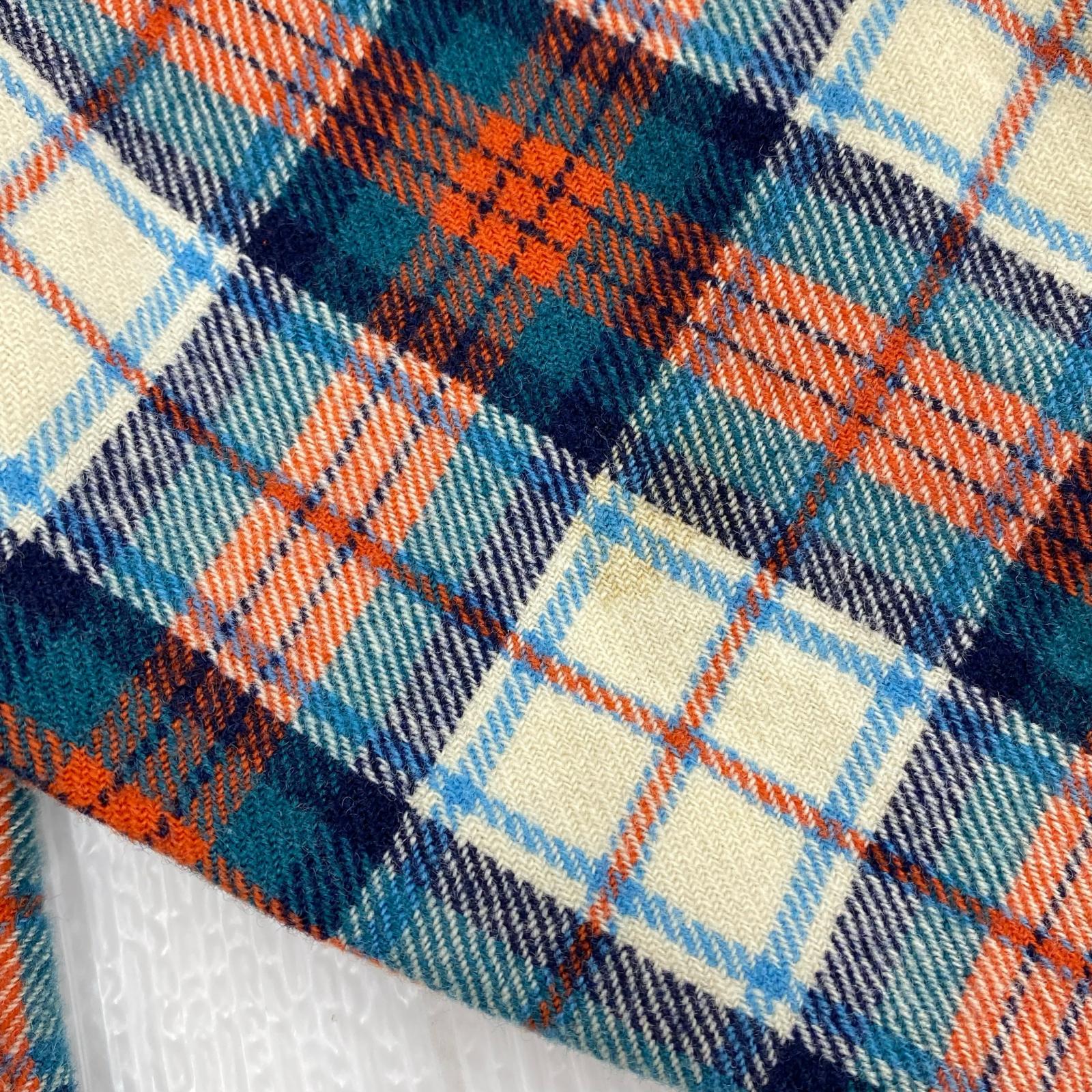 長袖シャツ 70s PENDLETON USA製 チェックウールシャツ 赤緑 (M) M
