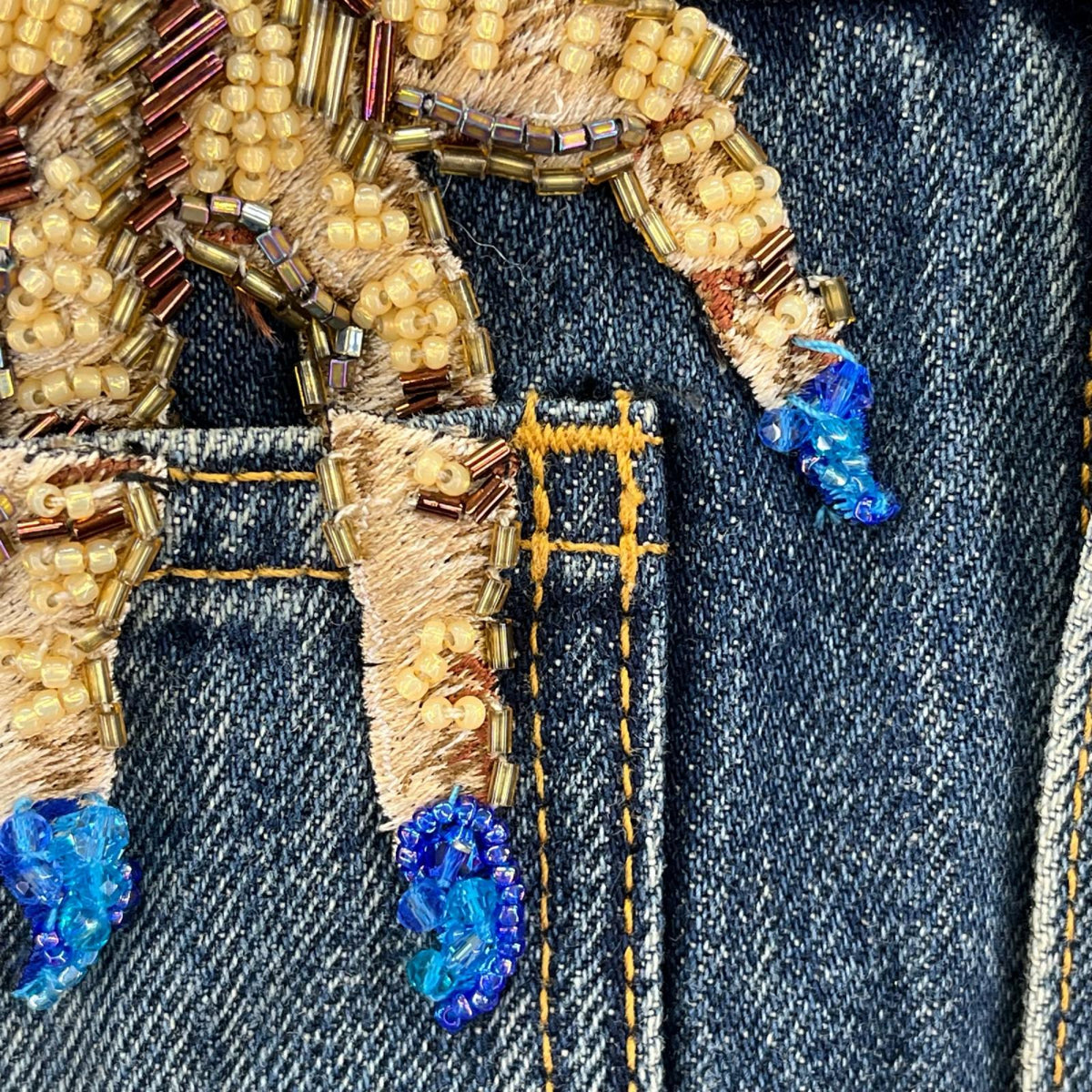 ダウンジャケット 23AW　HAND DENIM JACKET 2 ブルー